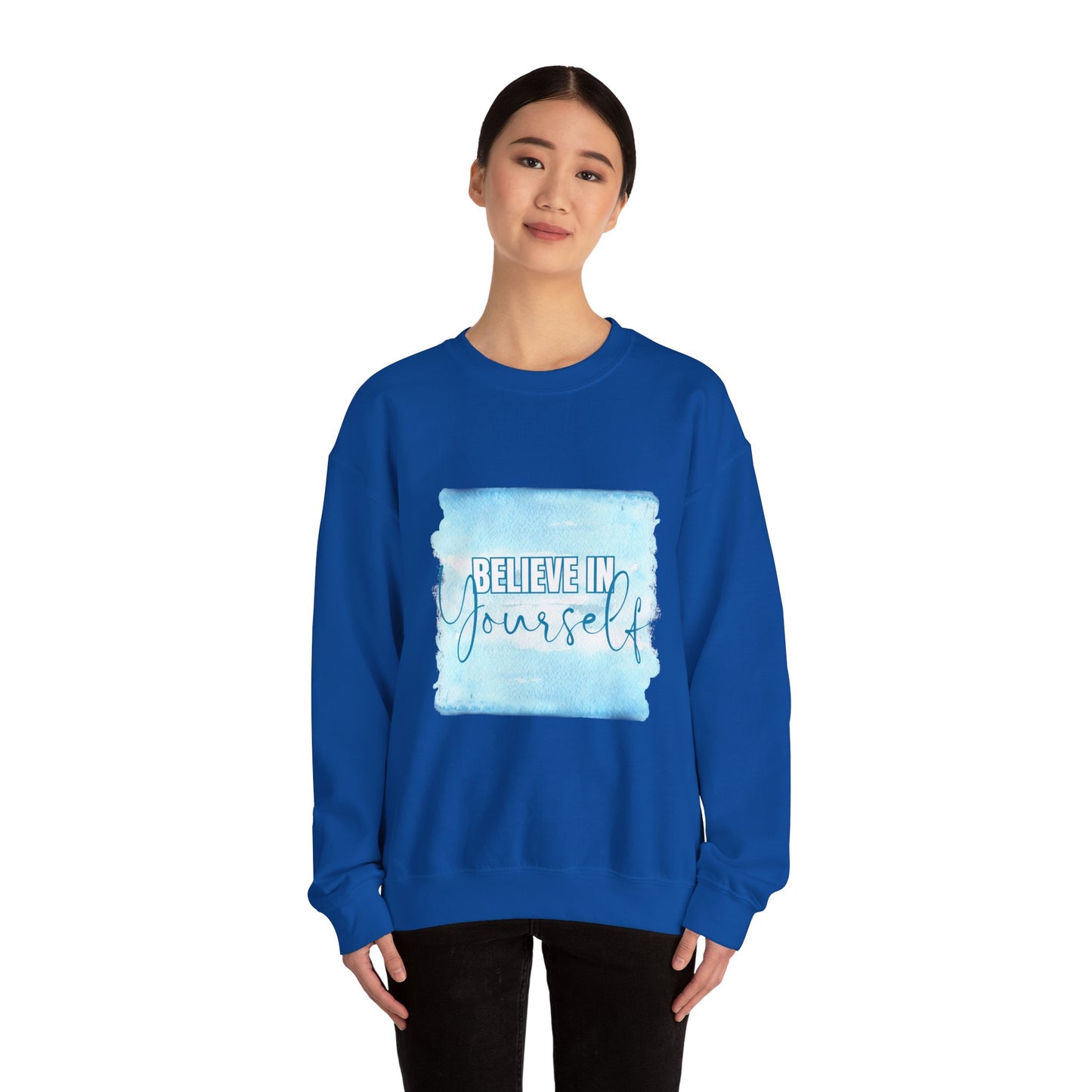 Believe in Yourself Empowering Unisex Crewneck Sweatshirt, Affirmation Apparel, Motivational Gift, Cozy Self-Care Clothing, Inspirational Wear