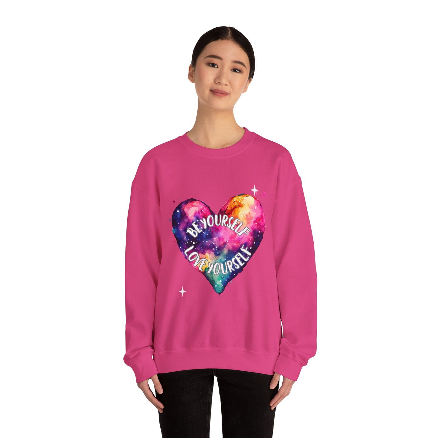 Be Yourself Love Yourself Empowering Unisex Crewneck Sweatshirt, Affirmation Apparel, Motivational Gift, Cozy Self-Care Clothing, Inspirational Wear