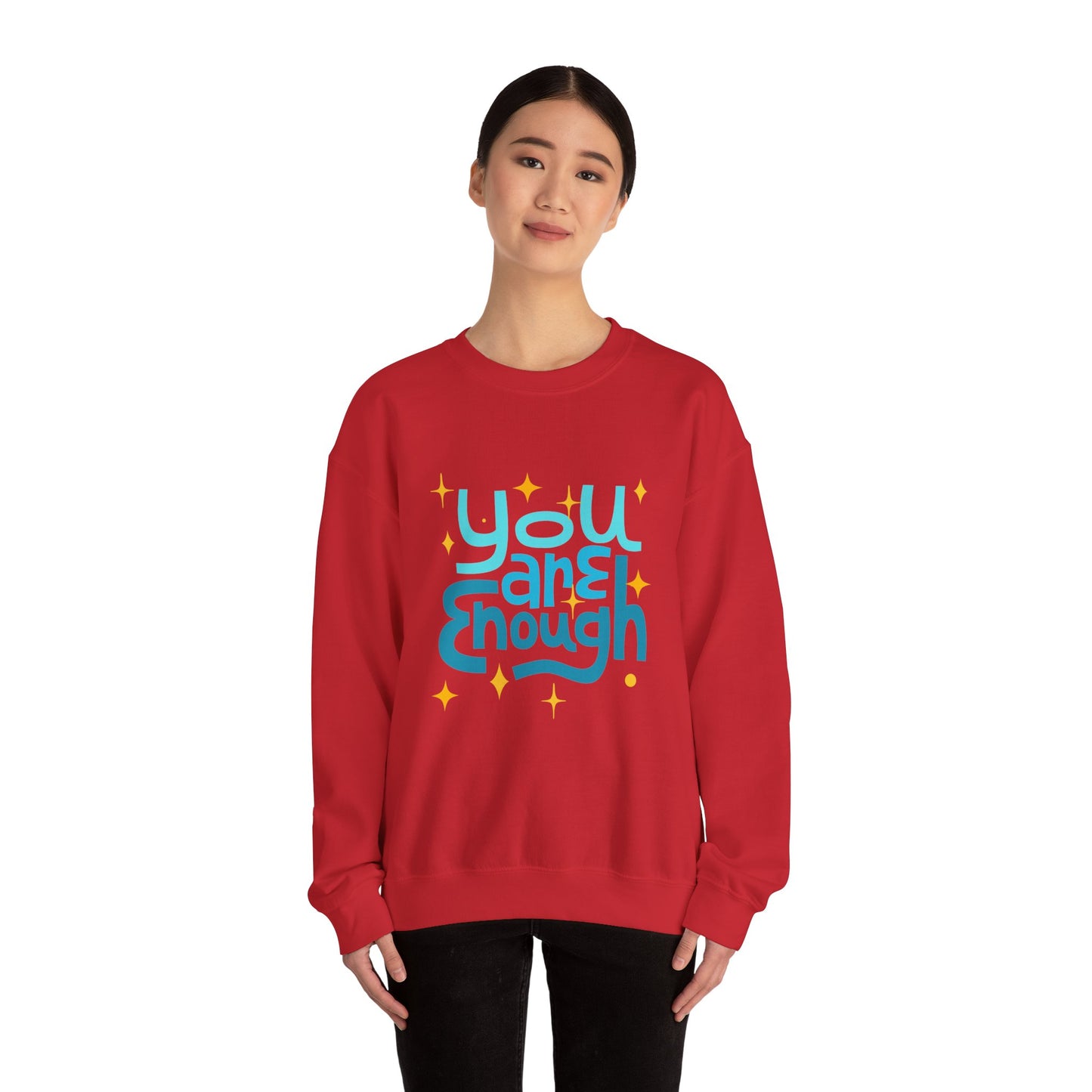 You Are Enough Empowering Unisex Crewneck Sweatshirt, Affirmation Apparel, Motivational Gift, Cozy Self-Care Clothing, Inspirational Wear