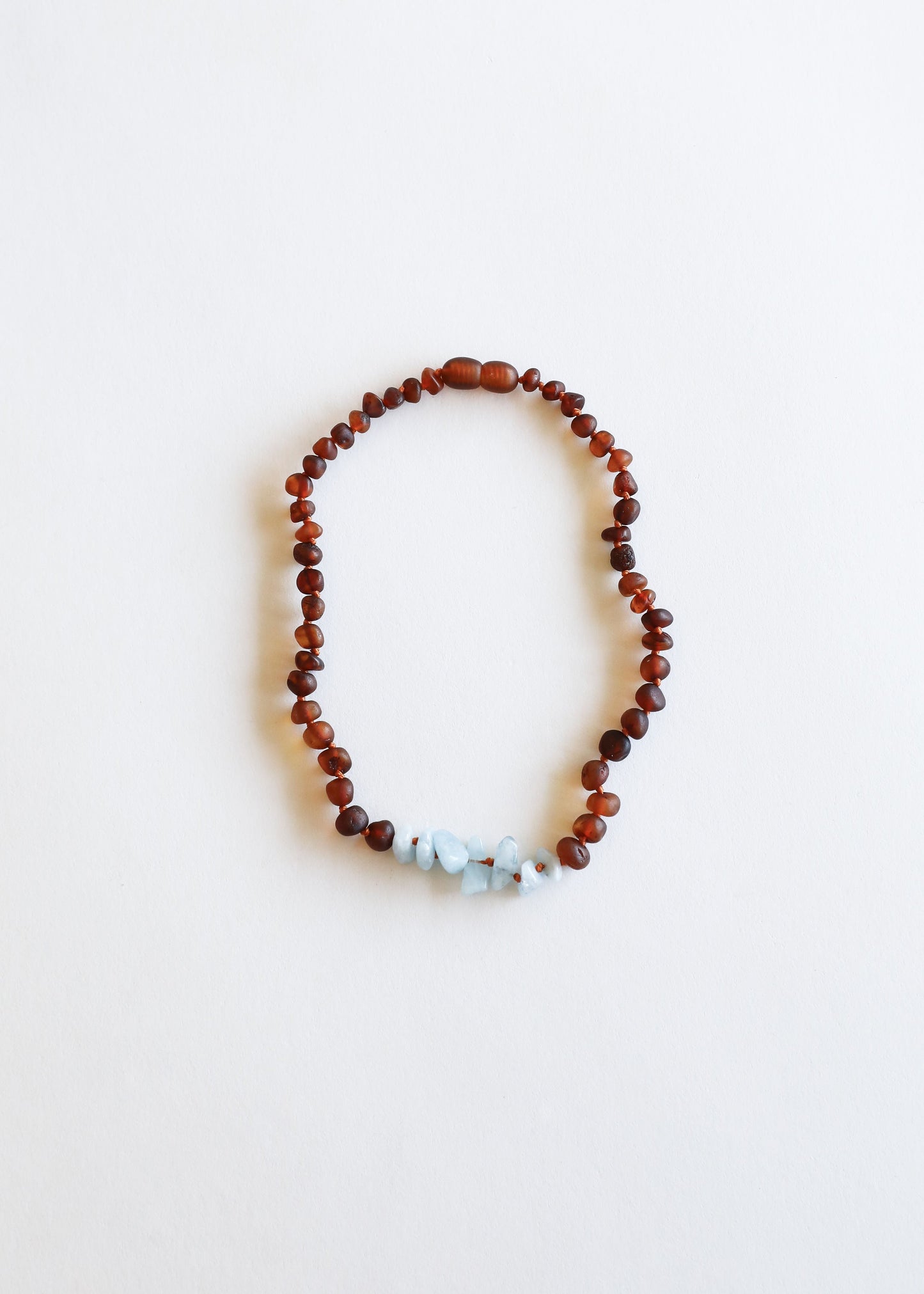 Raw Cognac Baltic Amber + Aquamarine || Necklace Set