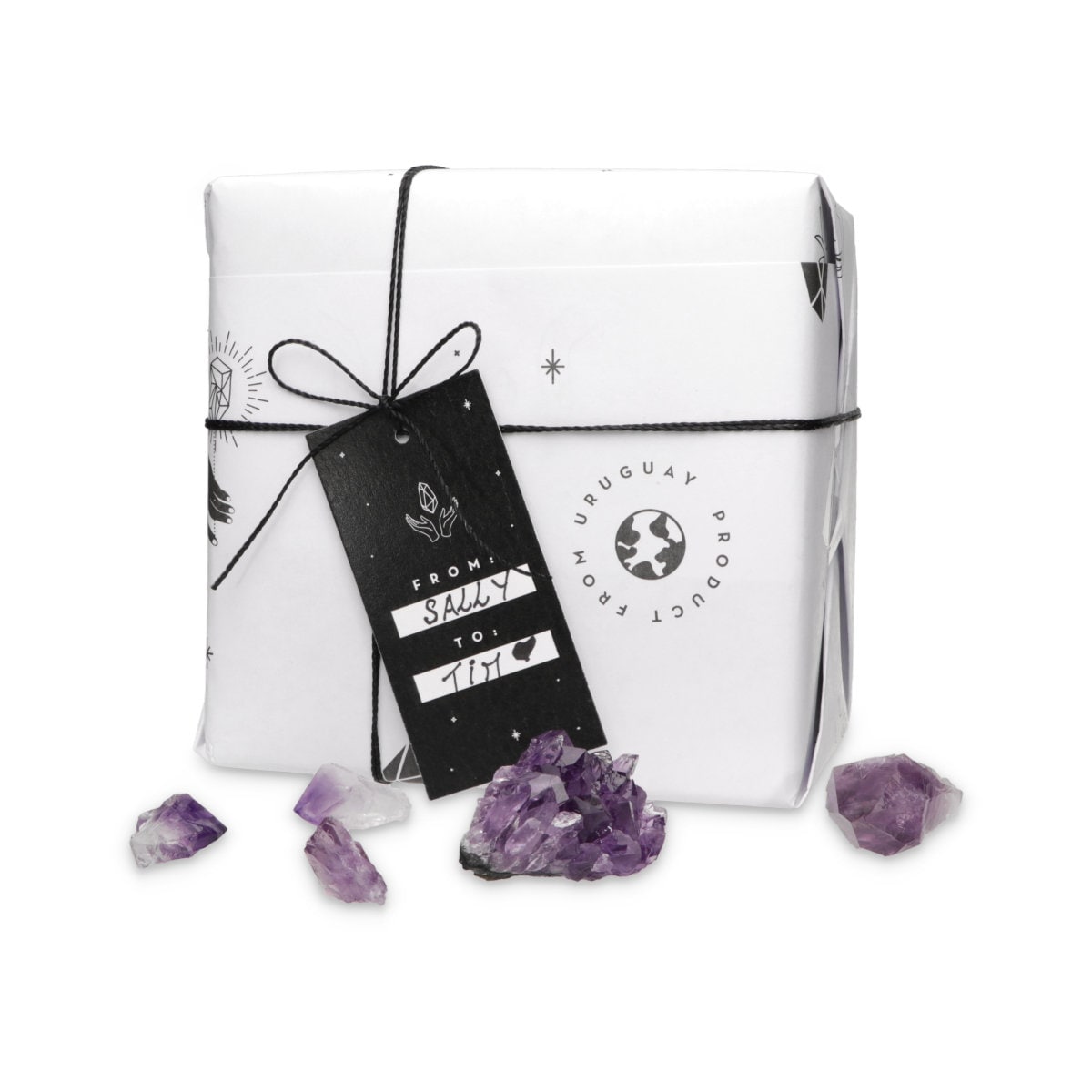 Amethyst Geode Crystal Decor With Agate Edges