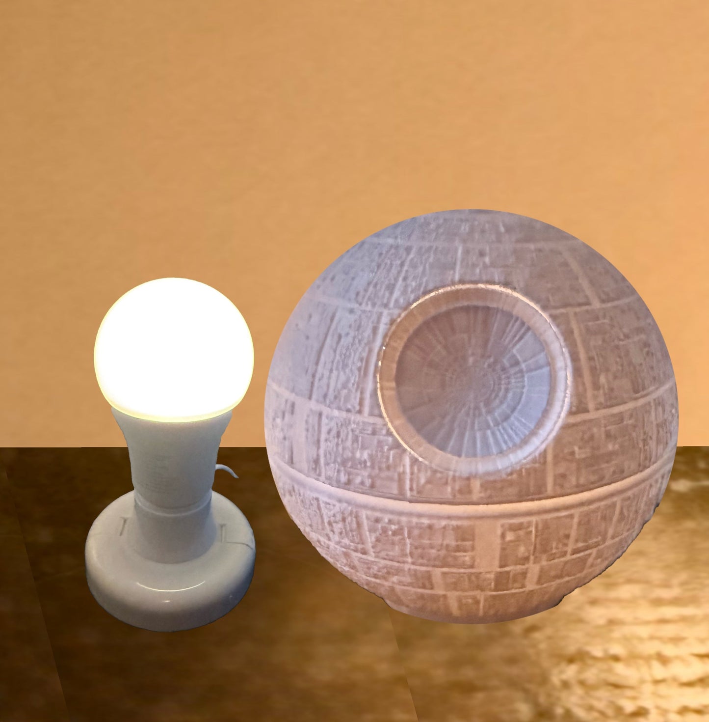 3D Printed Death Star Sphere Lamp Shade