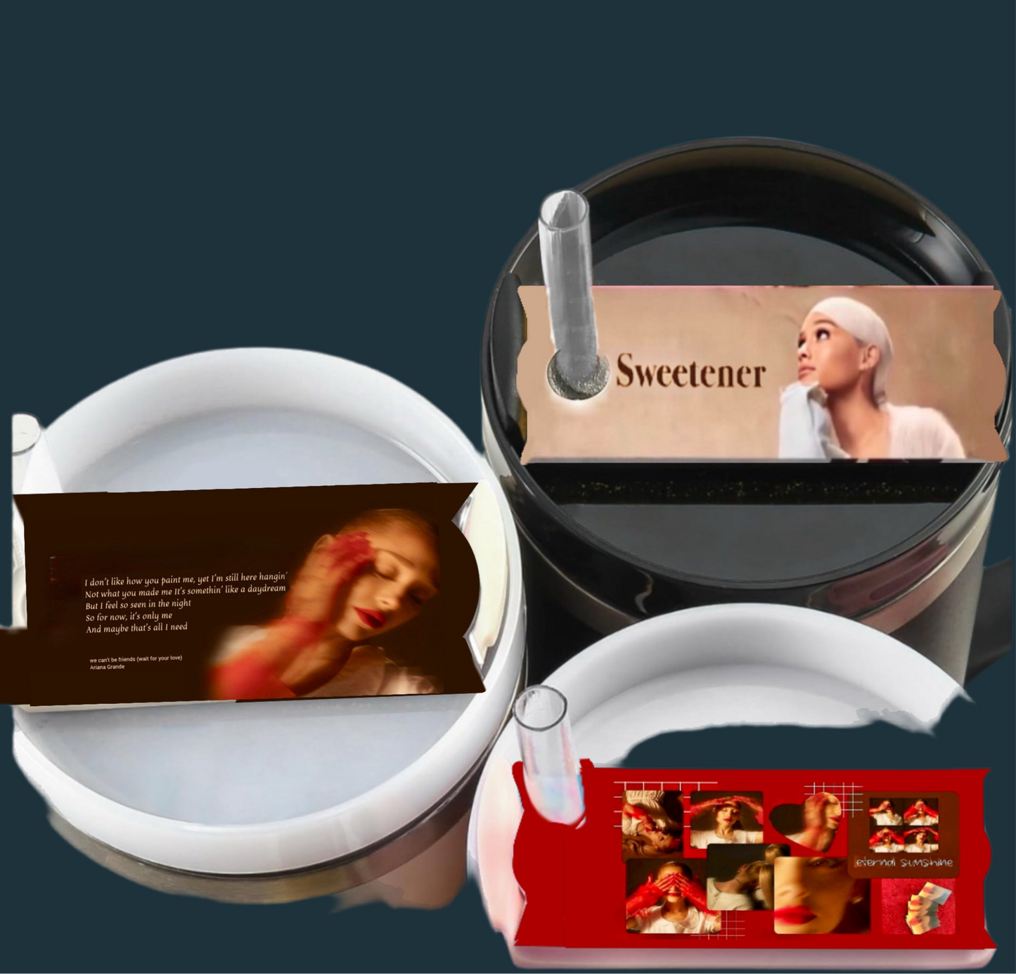 Ariana Grande Red Collage lid Topper