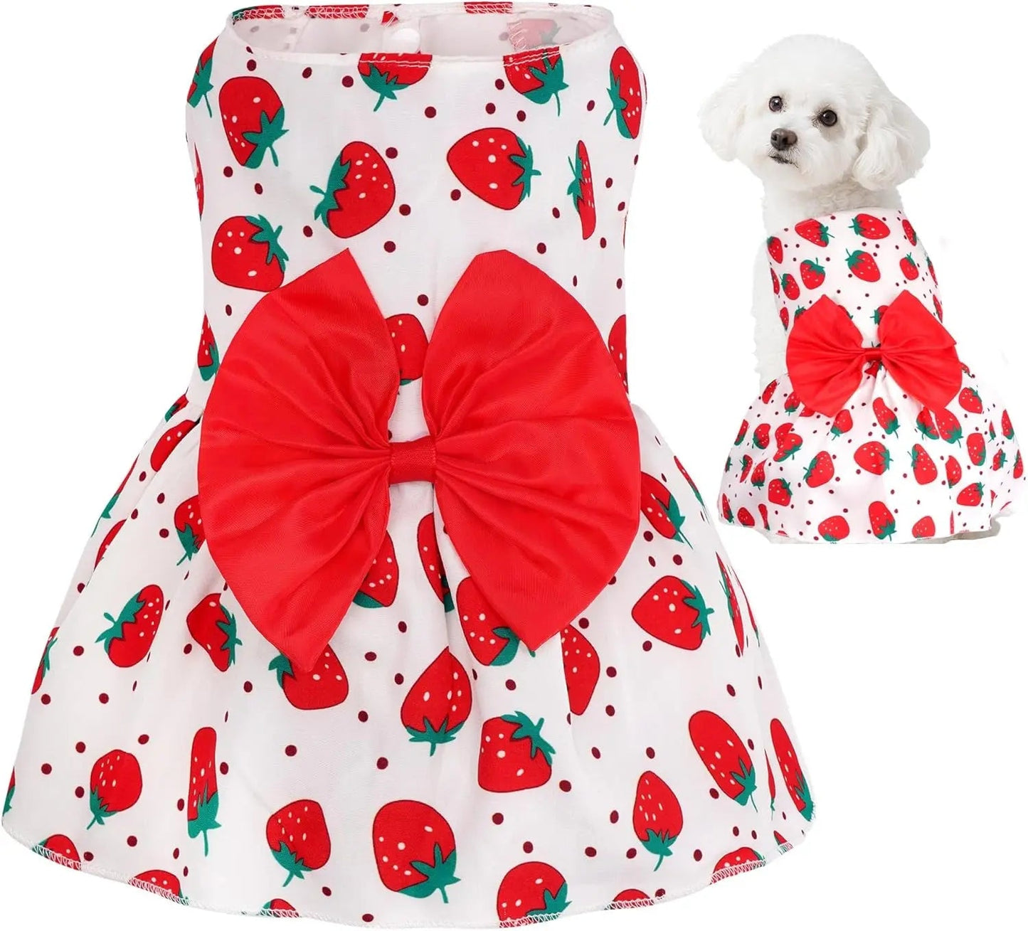 Floral Dog Dress Summer Breathable Cotton Puppy Small Dog Cat Outfit Cute