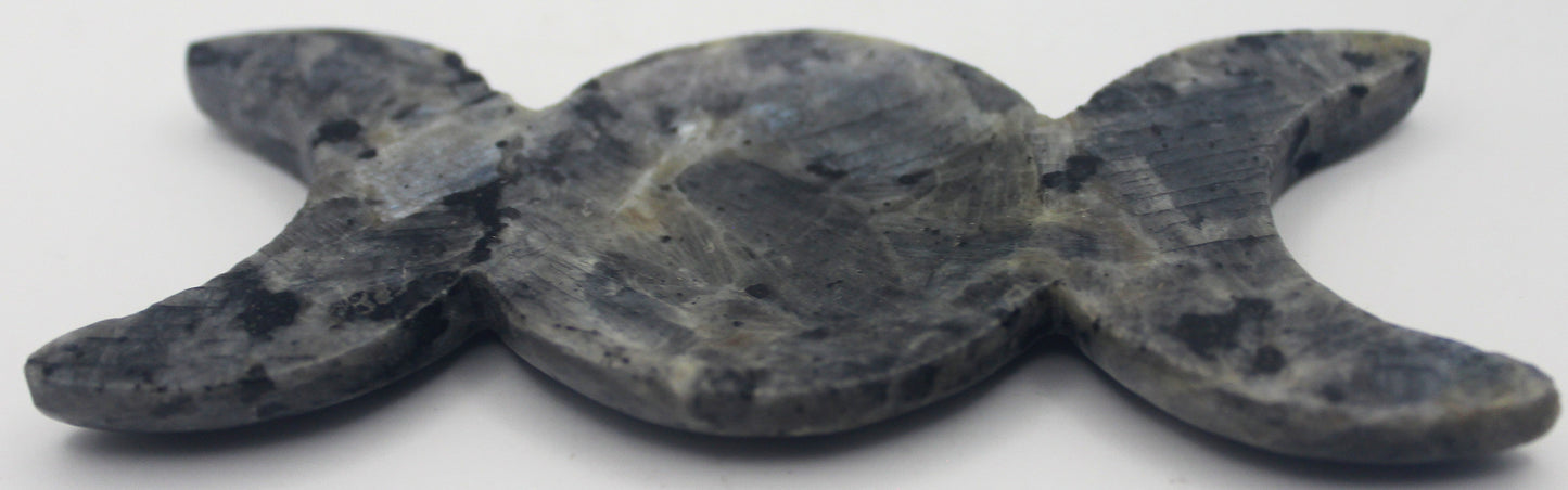 Larvikite Triple Moon Dish – Stone of Protection & Intuition