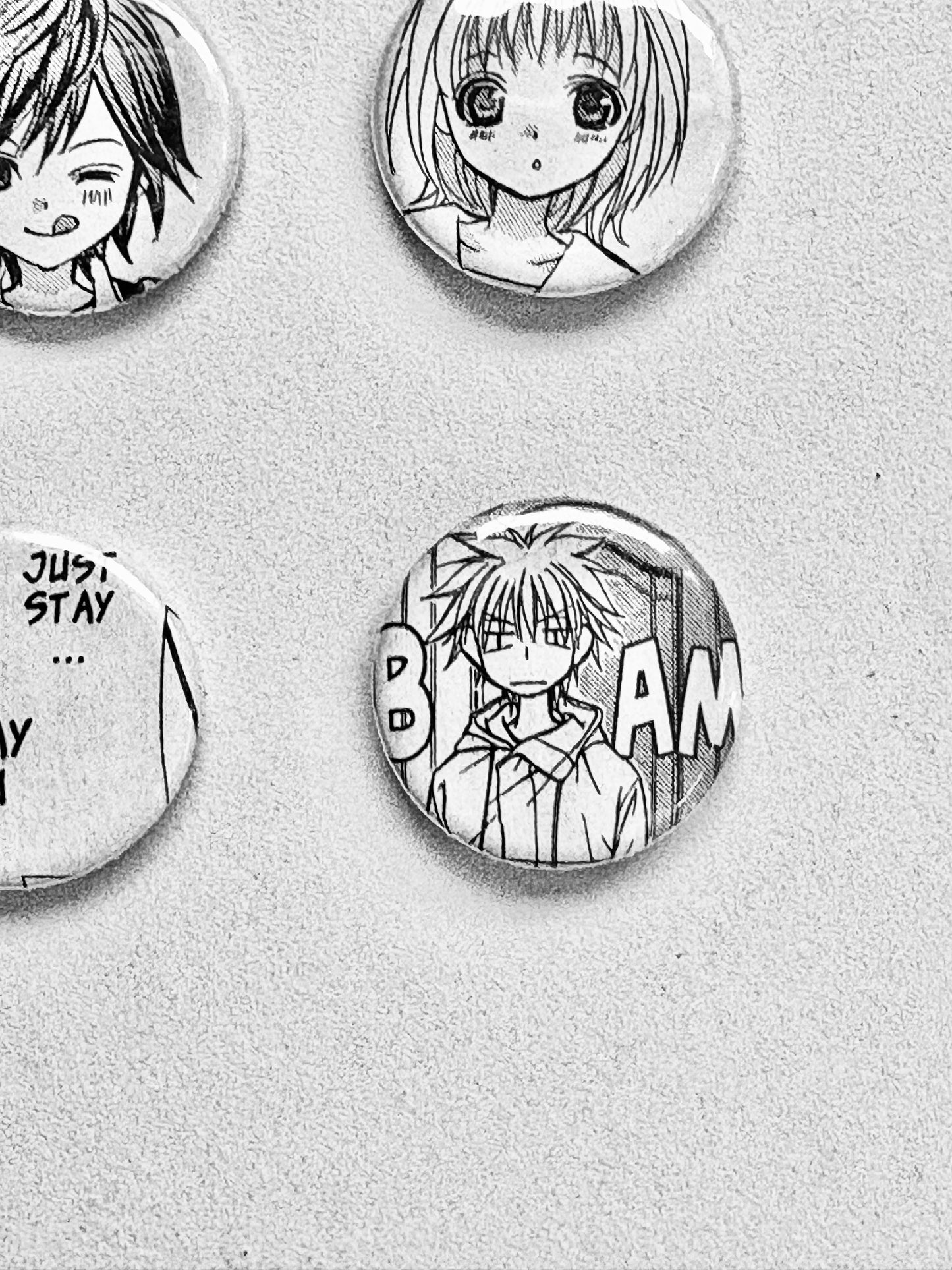 Handmade Button Badges From Recycled Manga