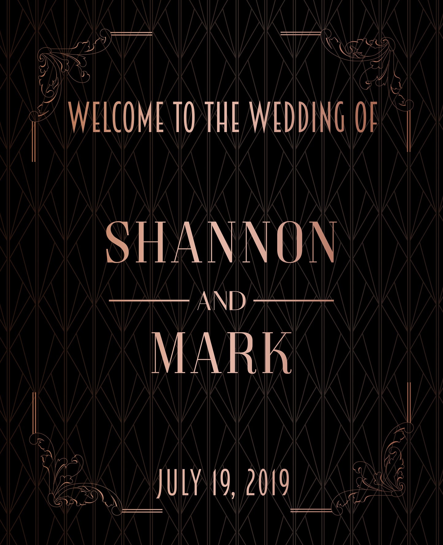 Rose Gold Wedding Sign