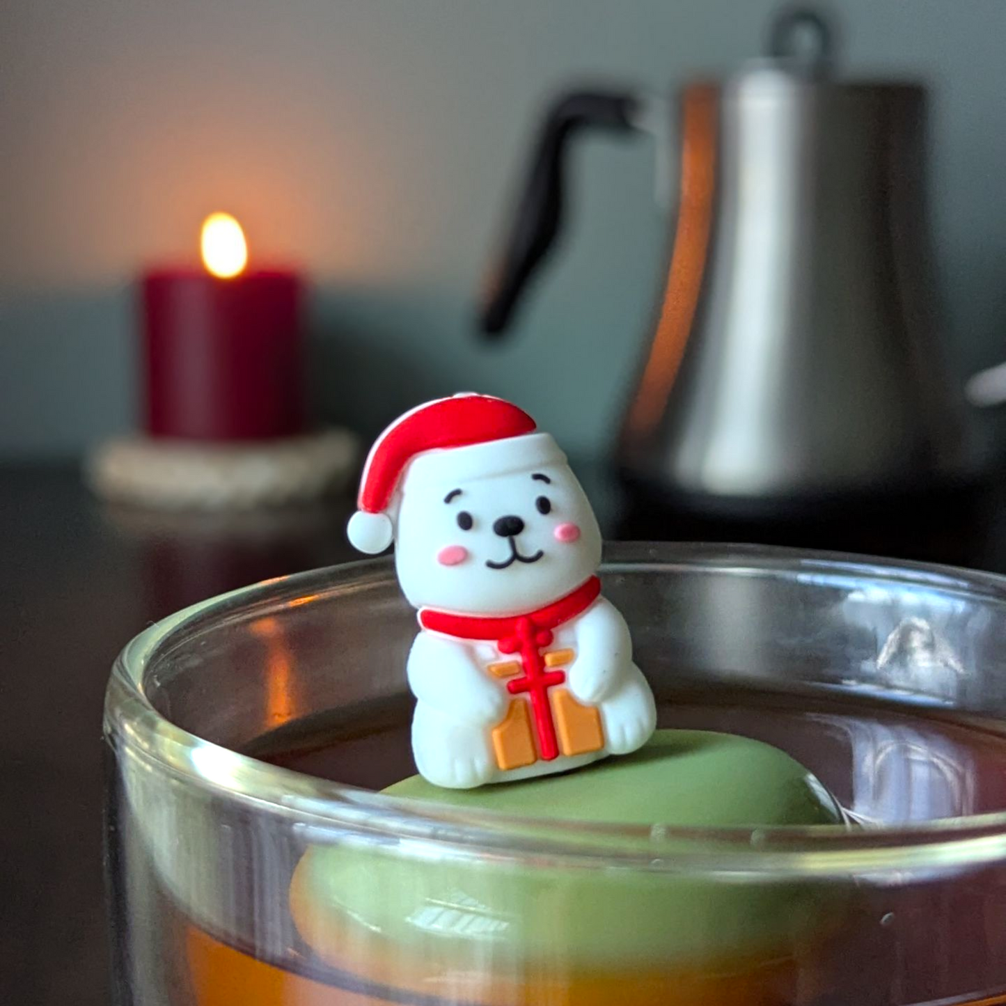 Floating Santa Polar Bear Tea Infuser - Cute Animal Tea Infuser for Loose Leaf Tea