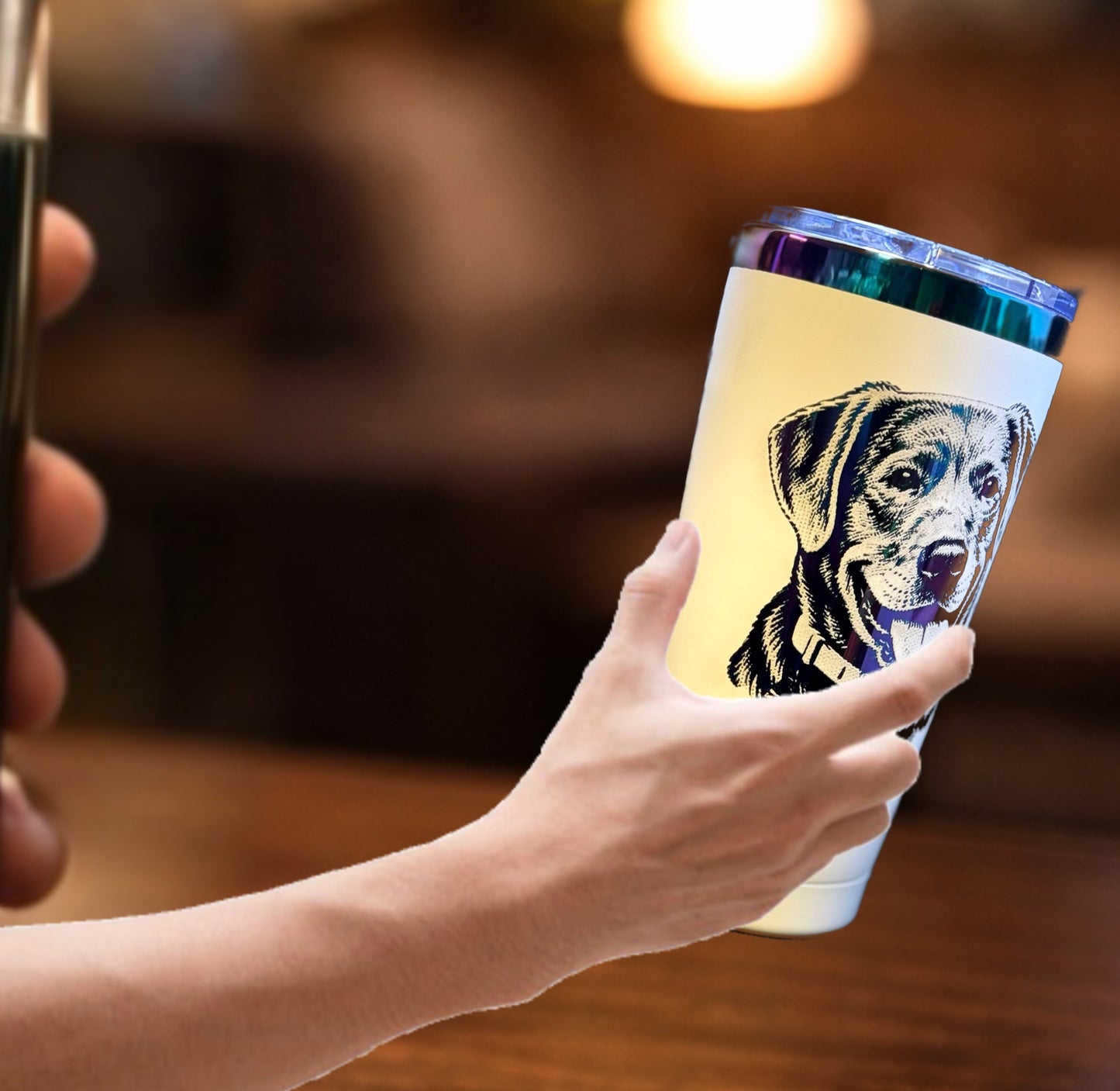 20oz Rainbow Stainless Steel Pet Portrait Tumbler