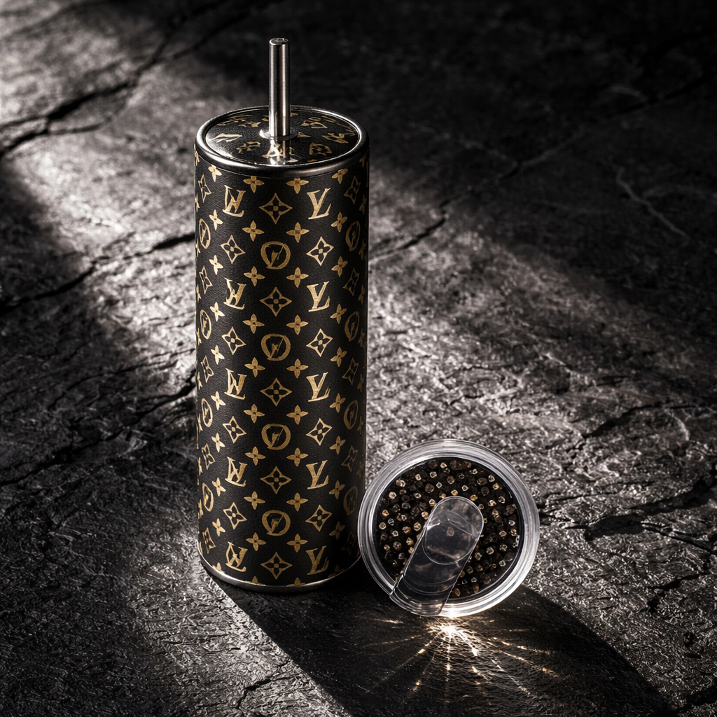 Dark 20 oz Stainless Steel Tumbler with Lid Topper