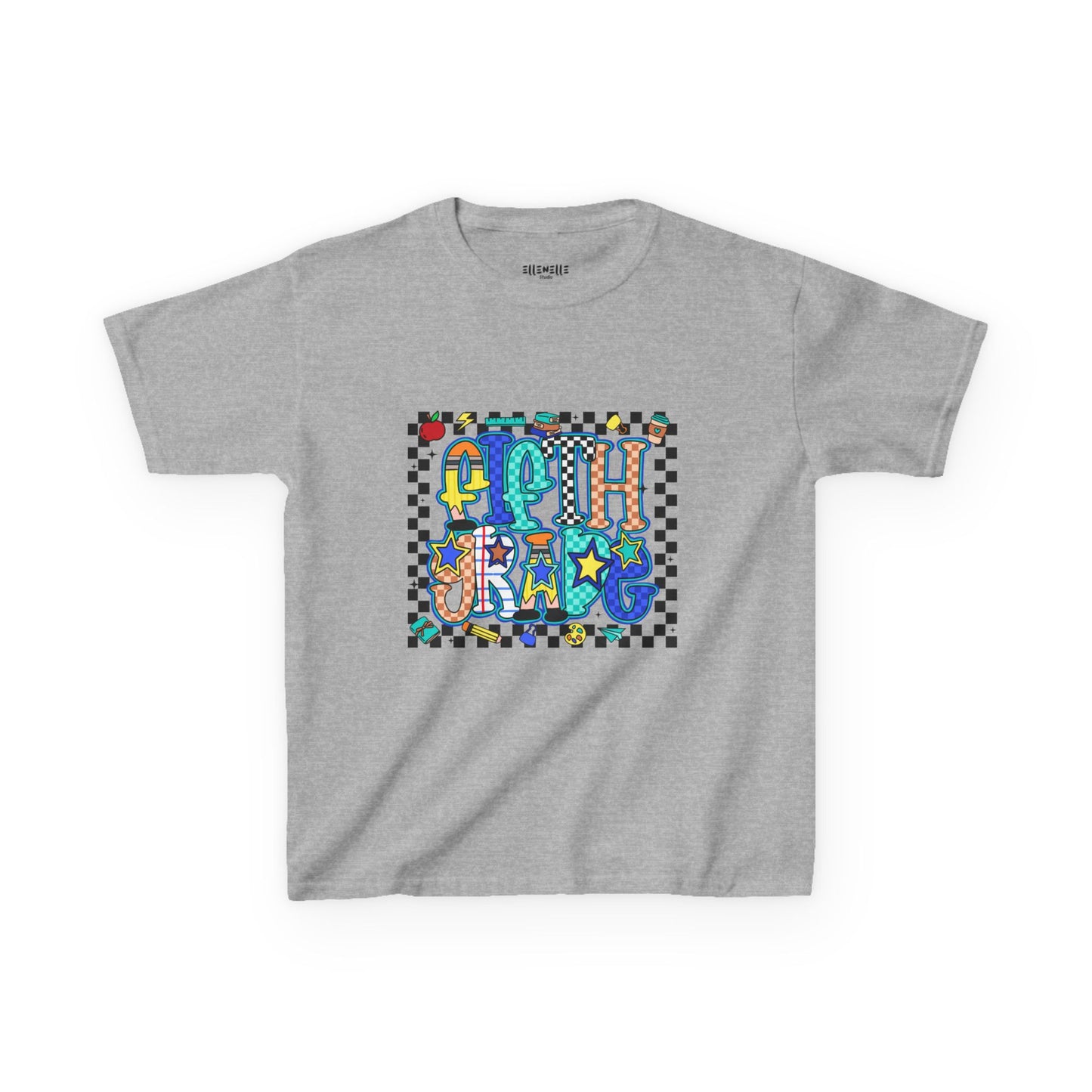 Fifth Grade T‑Shirt — Checkerboard Back-to-School Tee