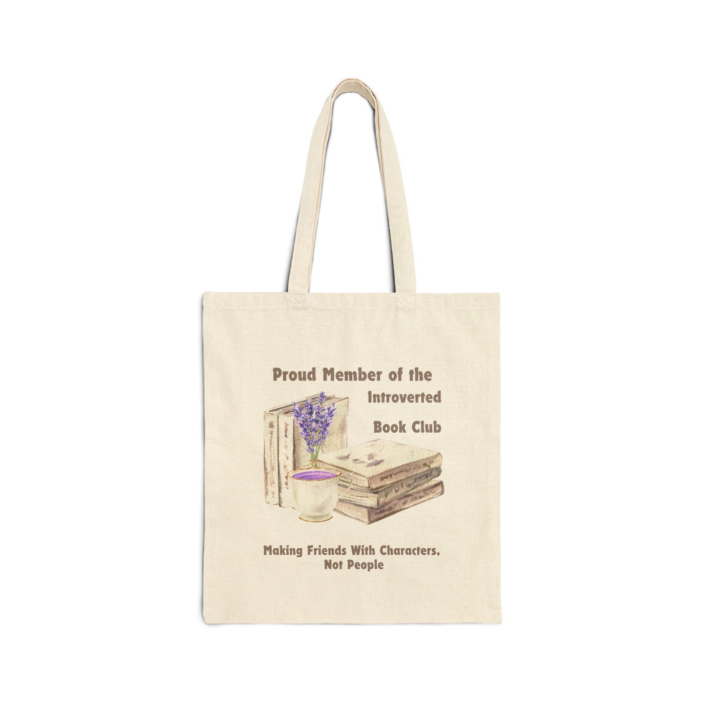 Introverted Book Club Cotton Canvas Tote Bag, Literary Gift, Book Lover Bag, Eco-Friendly Shopping Tote, Reading Enthusiast Accessories