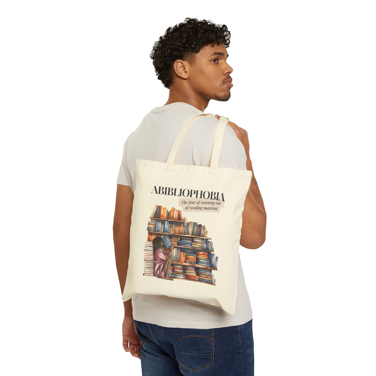 Bibliophile Cotton Canvas Tote Bag, Literary Gift, Book Lover Bag, Eco-Friendly Shopping Tote, Reading Enthusiast Accessories