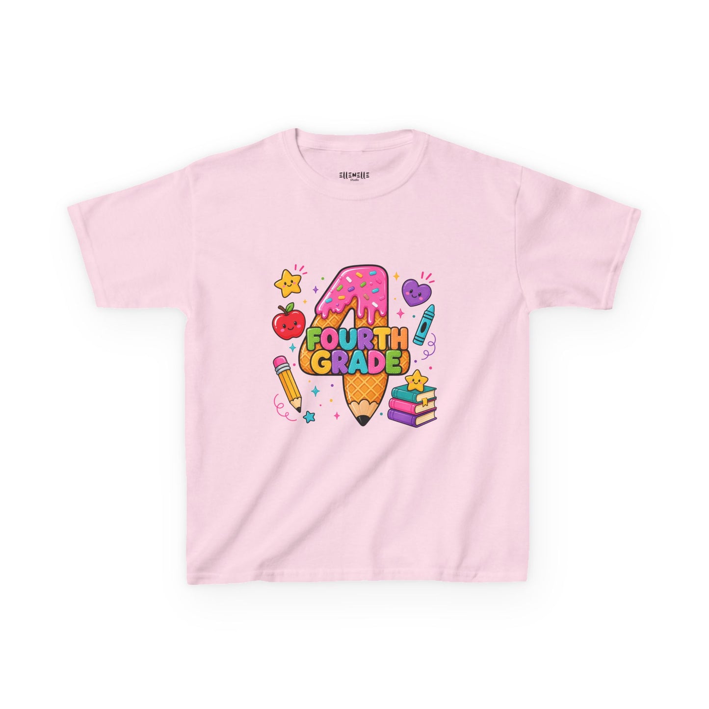 4th Grade T‑Shirt — Cute Ice Cream Pencil Tee