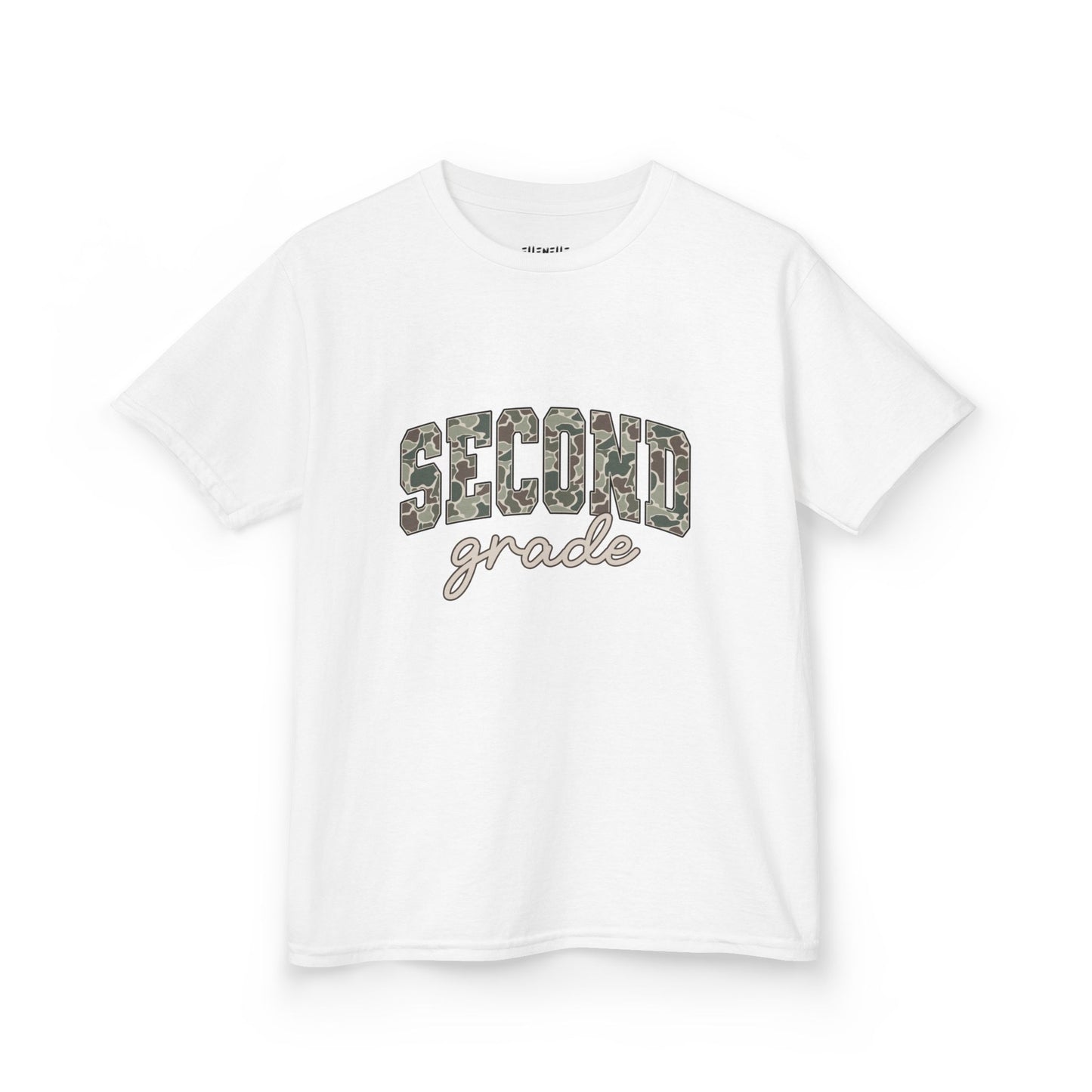 Camo Second Grade T‑Shirt — Neutral Back-to-School Tee