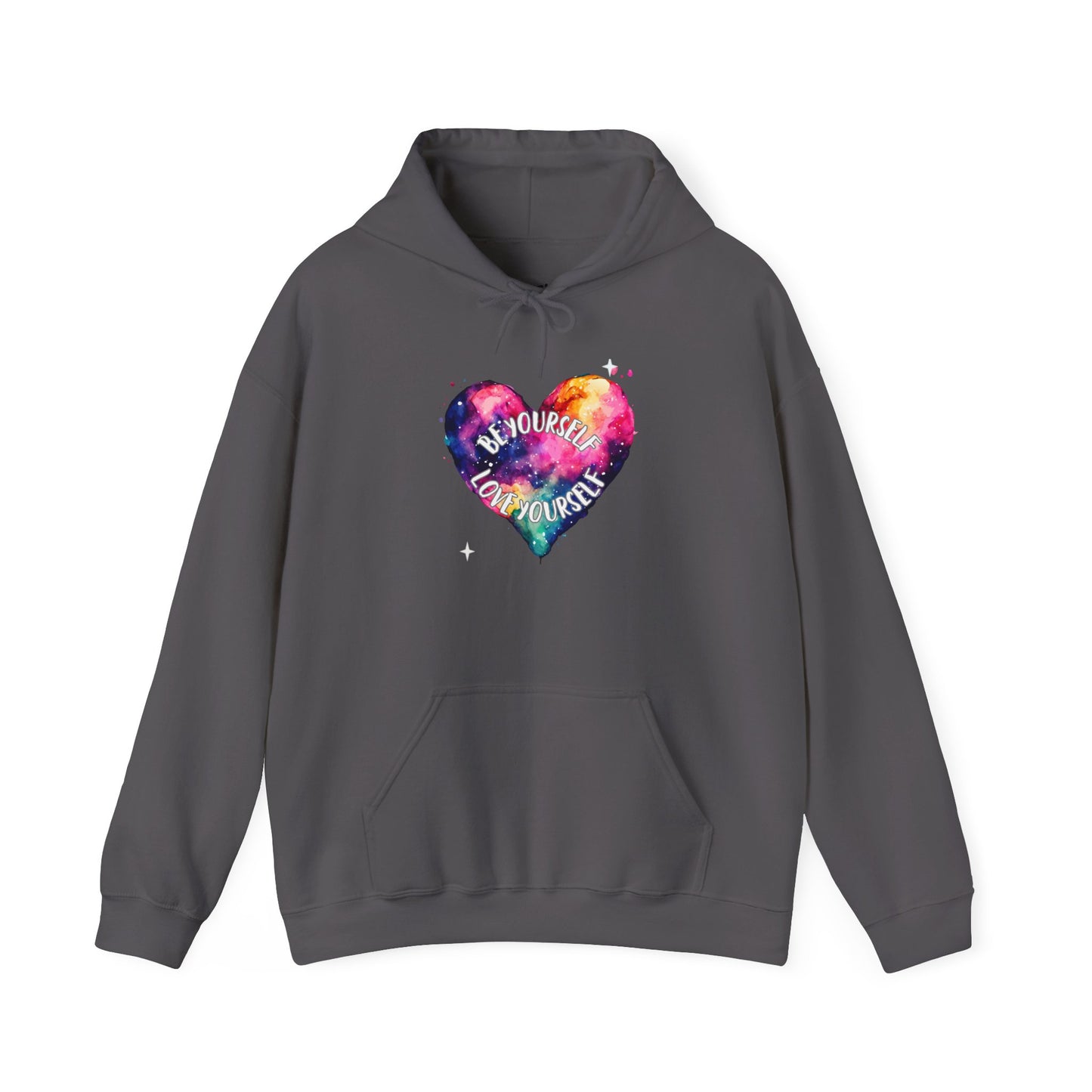 Be Yourself Love Yourself Motivational Hoodie, Unisex Sweatshirt, Casual Comfort Wear, Gift for Teens, Inspirational Clothing, Everyday Hoodie