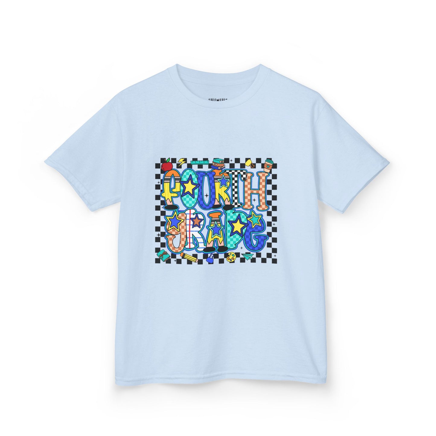 Fourth Grade T‑Shirt — Checkerboard Back-to-School Tee