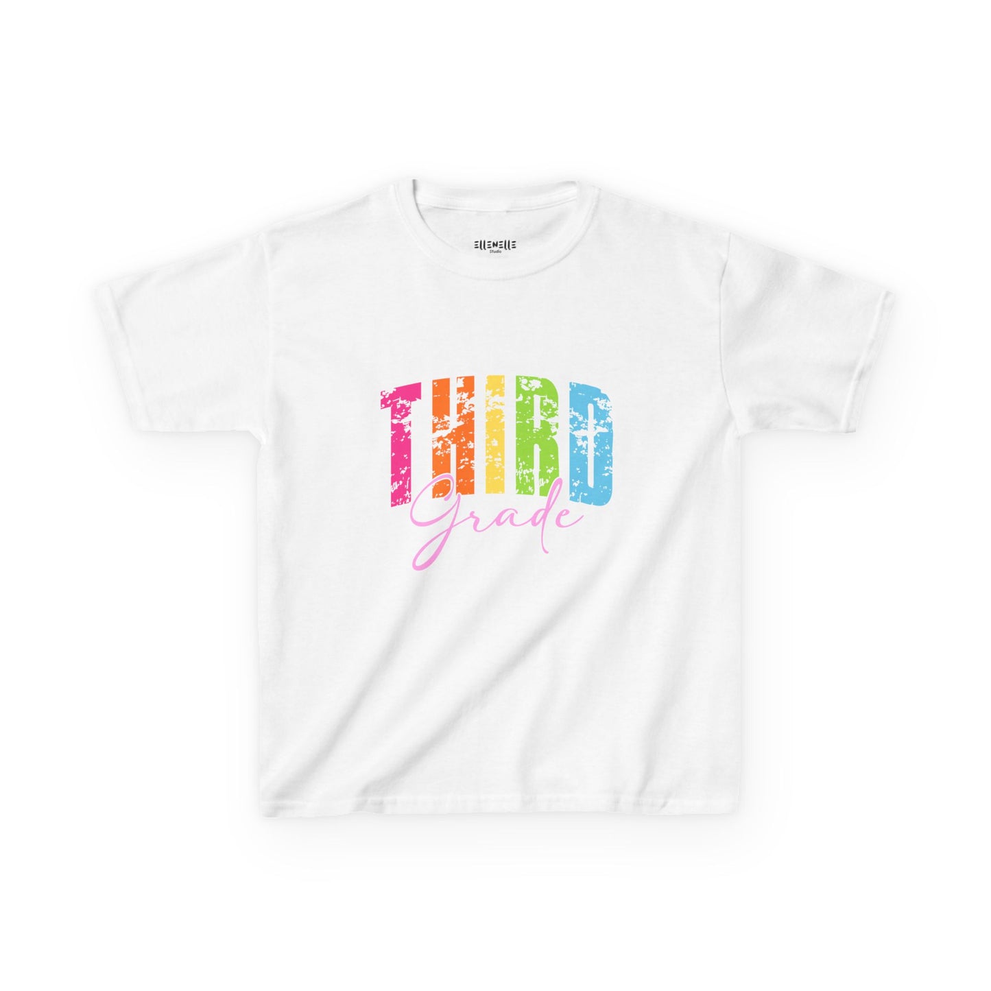 Distressed Third Grade T‑Shirt — Bright Back-to-School Tee