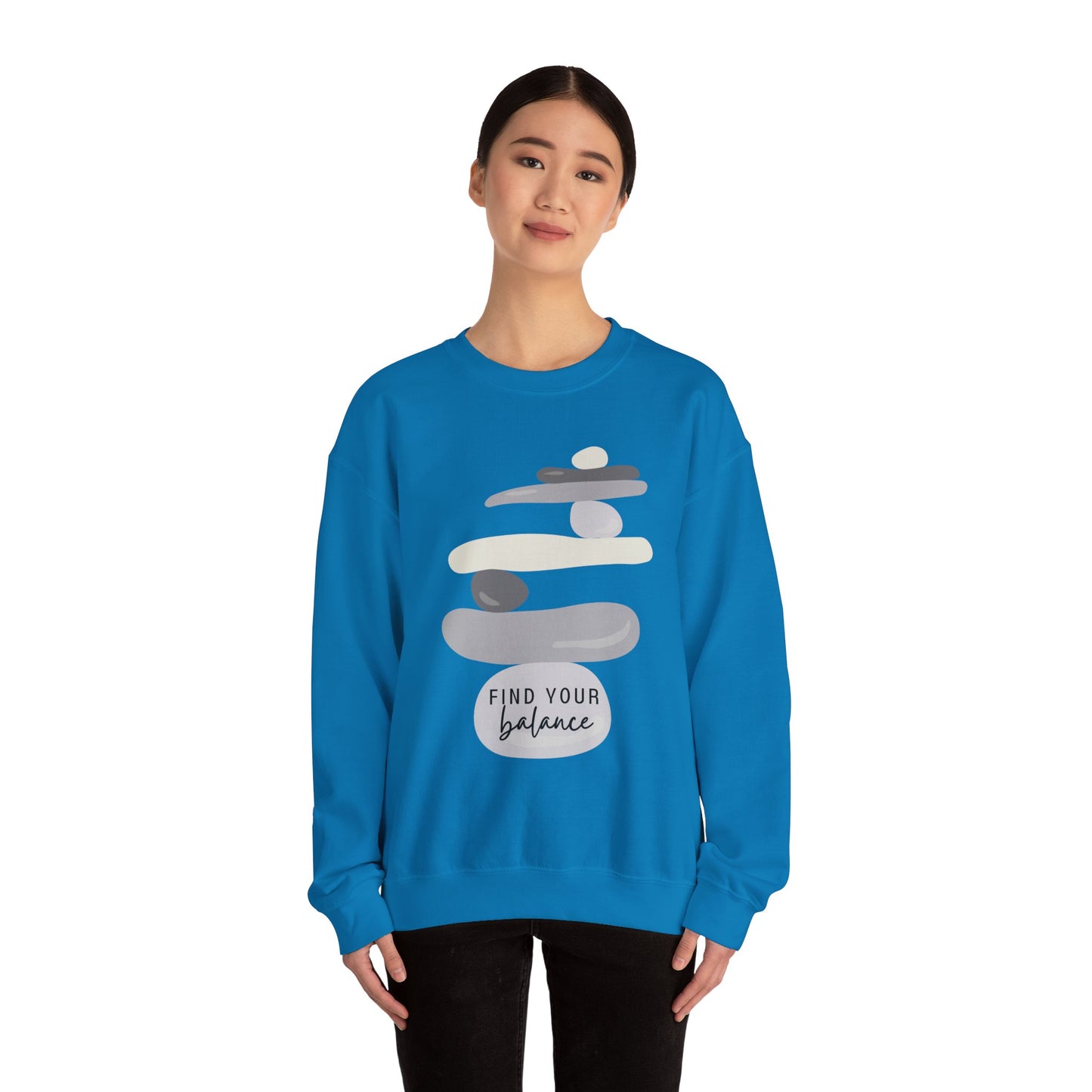 Find Your Balance Empowering Unisex Crewneck Sweatshirt, Affirmation Apparel, Motivational Gift, Cozy Self-Care Clothing, Inspirational Wear