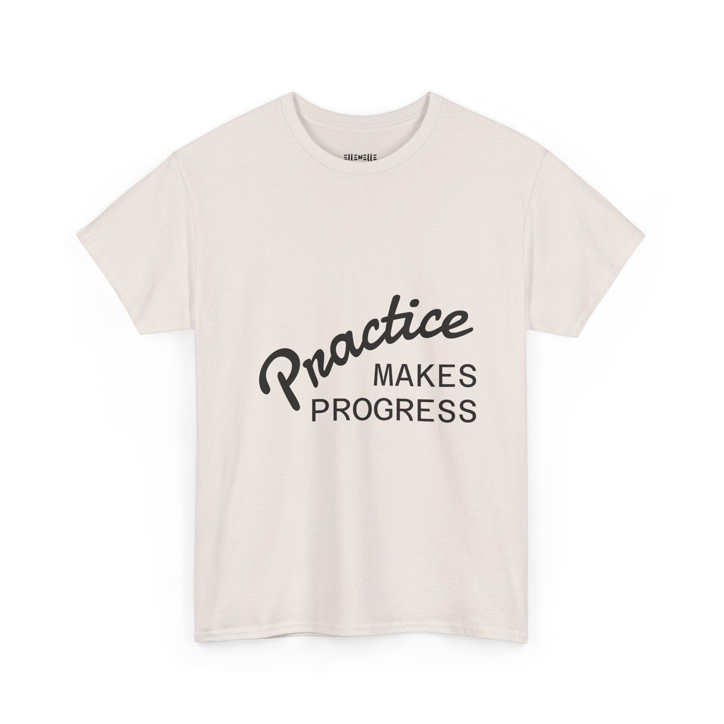 Unisex Heavy Cotton Tee with 'Practice Makes Progress'