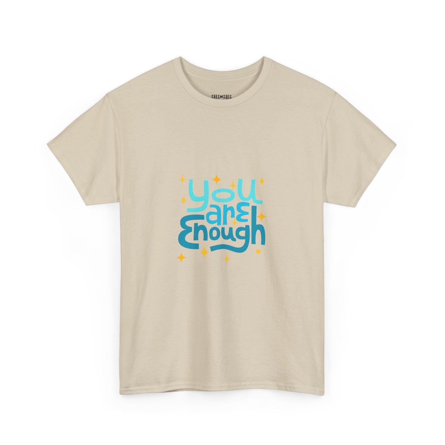 Colorful You Are Enough Empowering Unisex Heavy Cotton Tee, Self-Love T-Shirt, Affirmation Apparel, Gift for Friends, Motivational Clothing