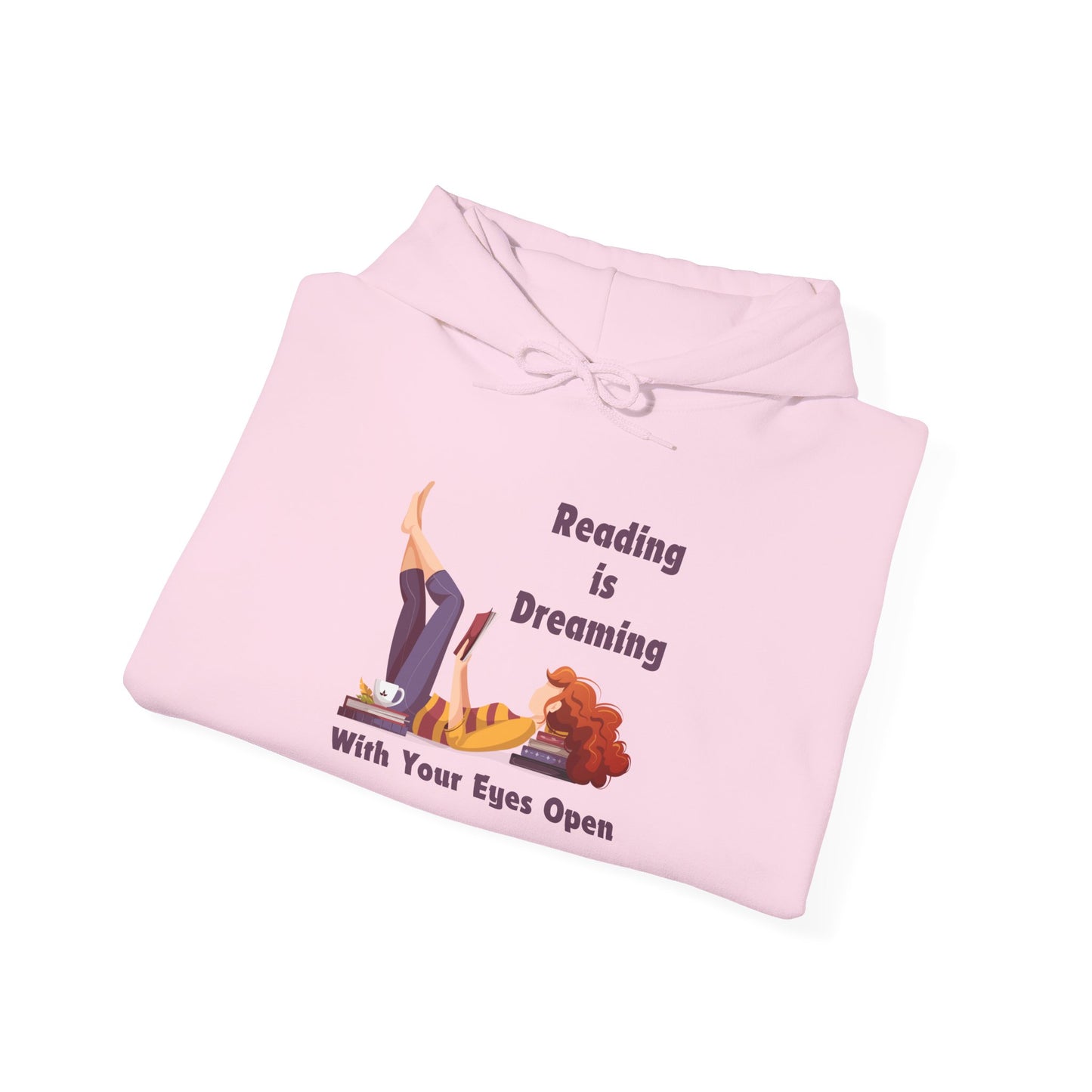 Reading is Dreaming With My Eyes Open... Unisex Hooded Sweatshirt with Library Design, Cozy Literature Hoodie for Book Lovers, Perfect Gift for Readers, Literary [...]