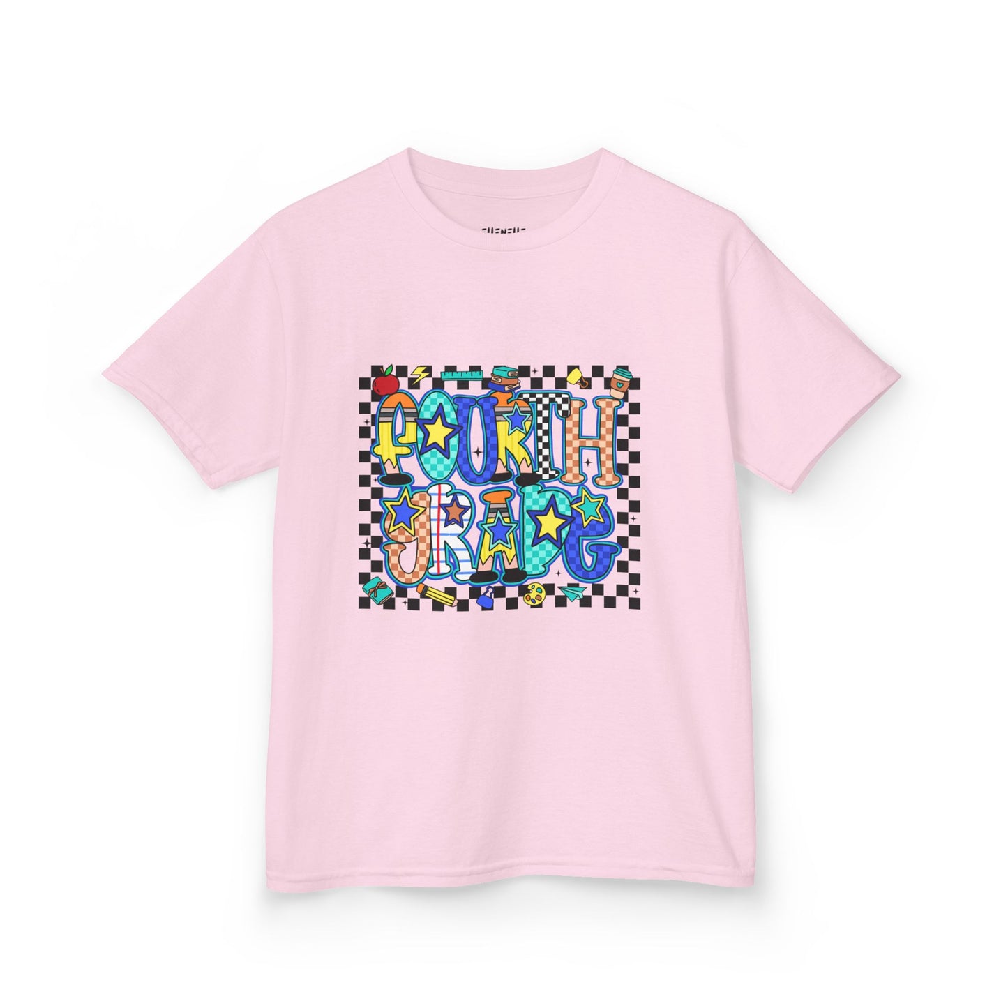 Fourth Grade T‑Shirt — Checkerboard Back-to-School Tee