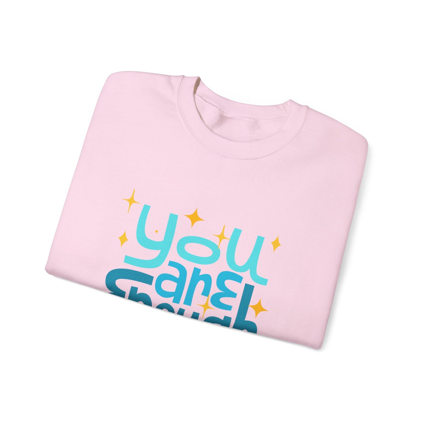 Colorful You Are Enough Empowering Unisex Crewneck Sweatshirt, Affirmation Apparel, Motivational Gift, Cozy Self-Care Clothing, Inspirational Wear