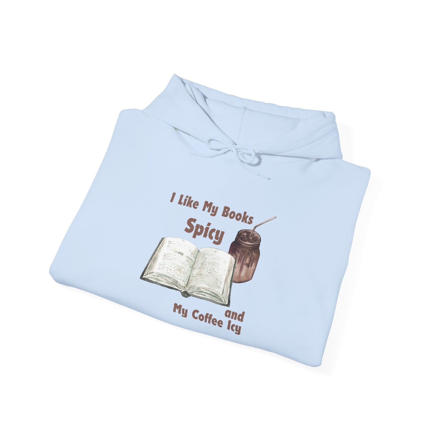 I Like My Books Spicy... Unisex Hooded Sweatshirt with Library Design, Cozy Literature Hoodie for Book Lovers, Perfect Gift for Readers, Literary [...]
