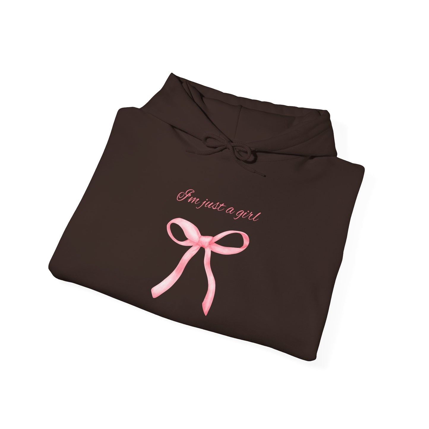 I'm Just a Girl, Pink Bow Sweatshirt Hooded Sweatshirt, Cozy Hoodie, Perfect Gift for Pink Bow Lovers