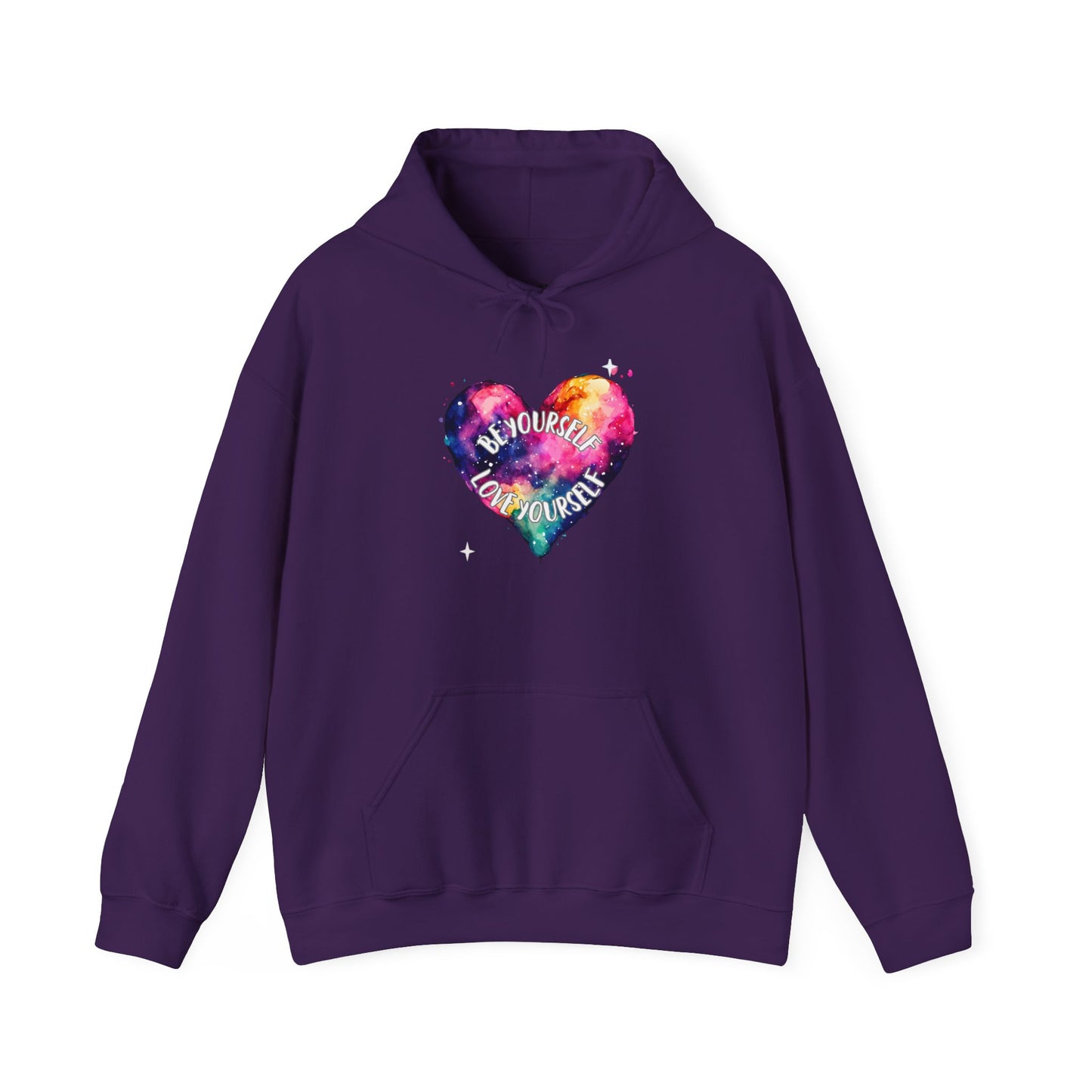 Be Yourself Love Yourself Motivational Hoodie, Unisex Sweatshirt, Casual Comfort Wear, Gift for Teens, Inspirational Clothing, Everyday Hoodie