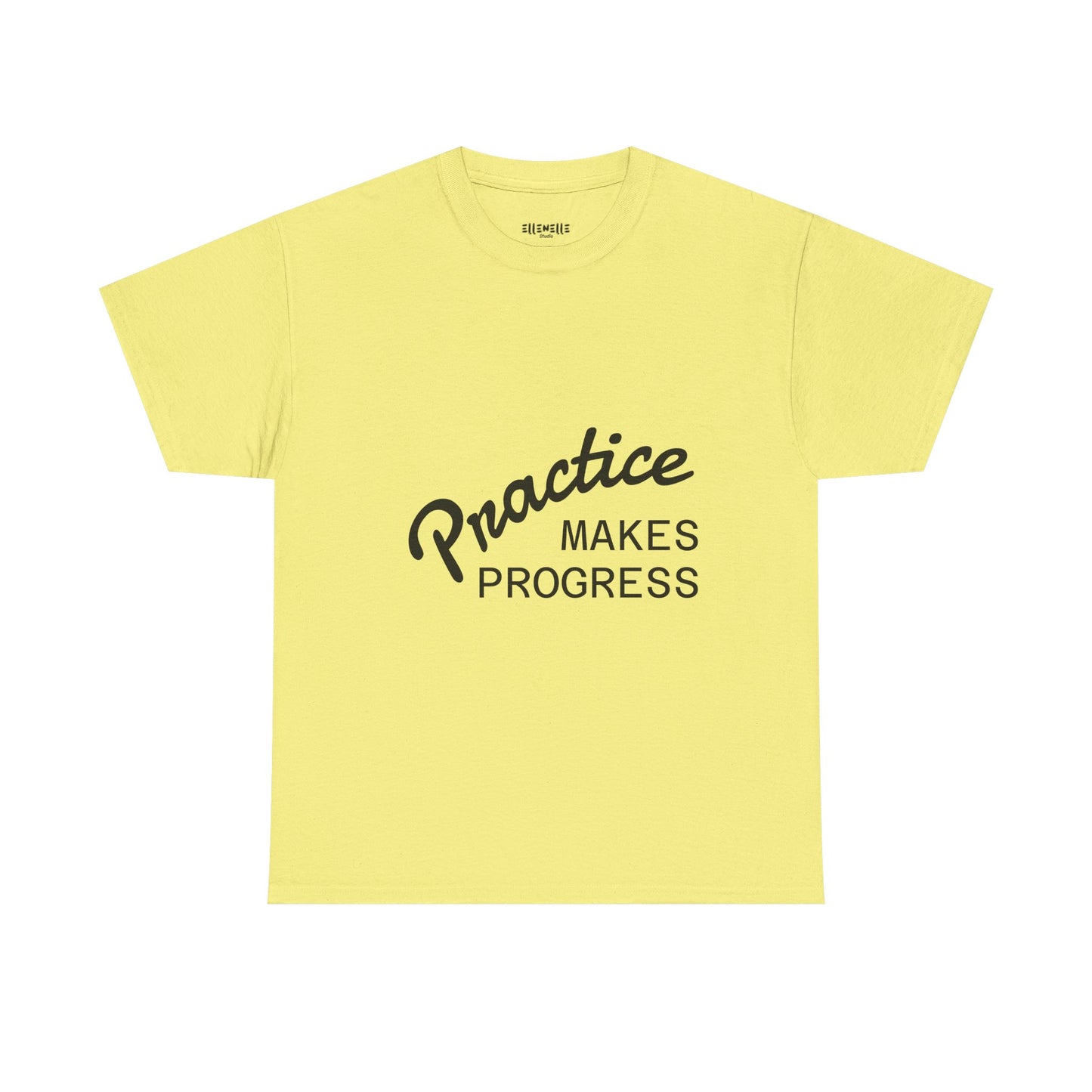 Unisex Heavy Cotton Tee with 'Practice Makes Progress'