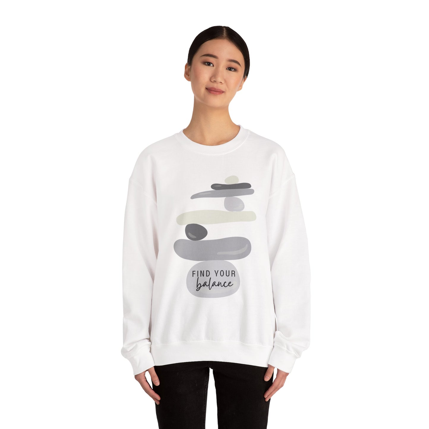 Find Your Balance Empowering Unisex Crewneck Sweatshirt, Affirmation Apparel, Motivational Gift, Cozy Self-Care Clothing, Inspirational Wear