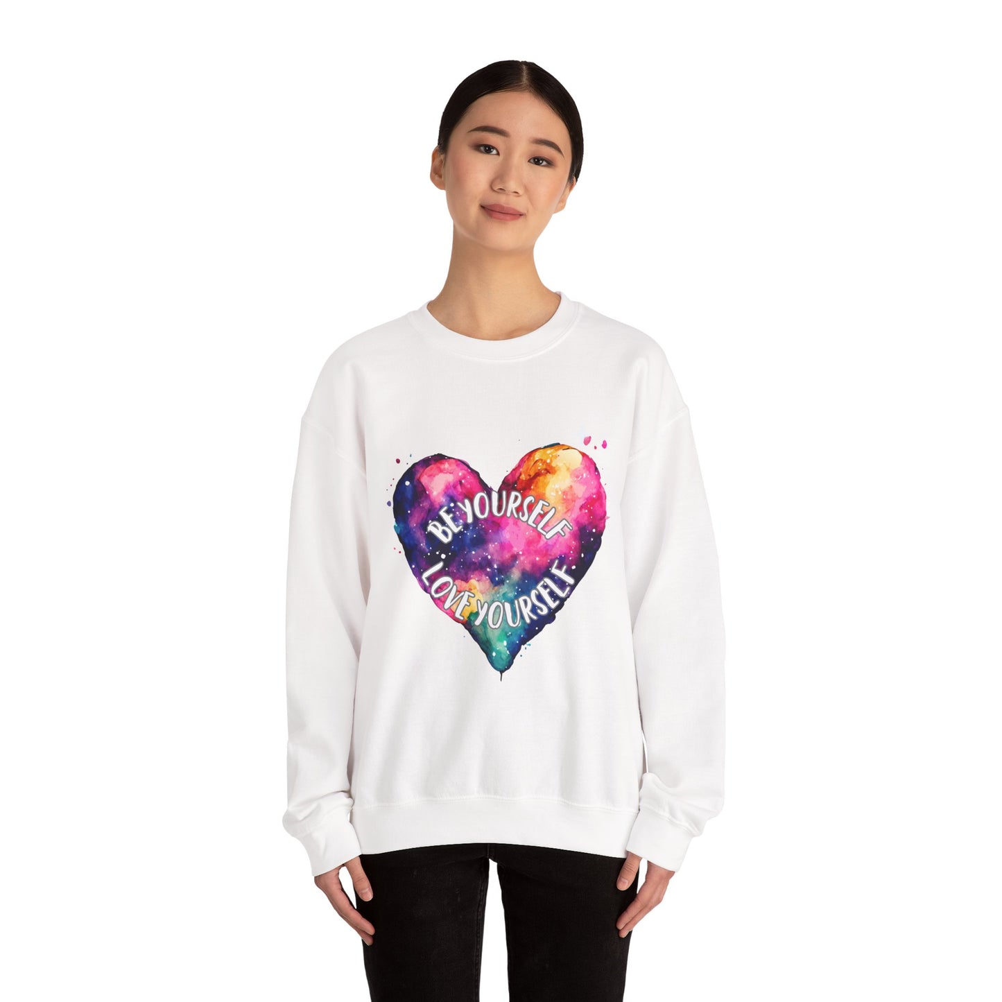 Be Yourself Love Yourself Empowering Unisex Crewneck Sweatshirt, Affirmation Apparel, Motivational Gift, Cozy Self-Care Clothing, Inspirational Wear