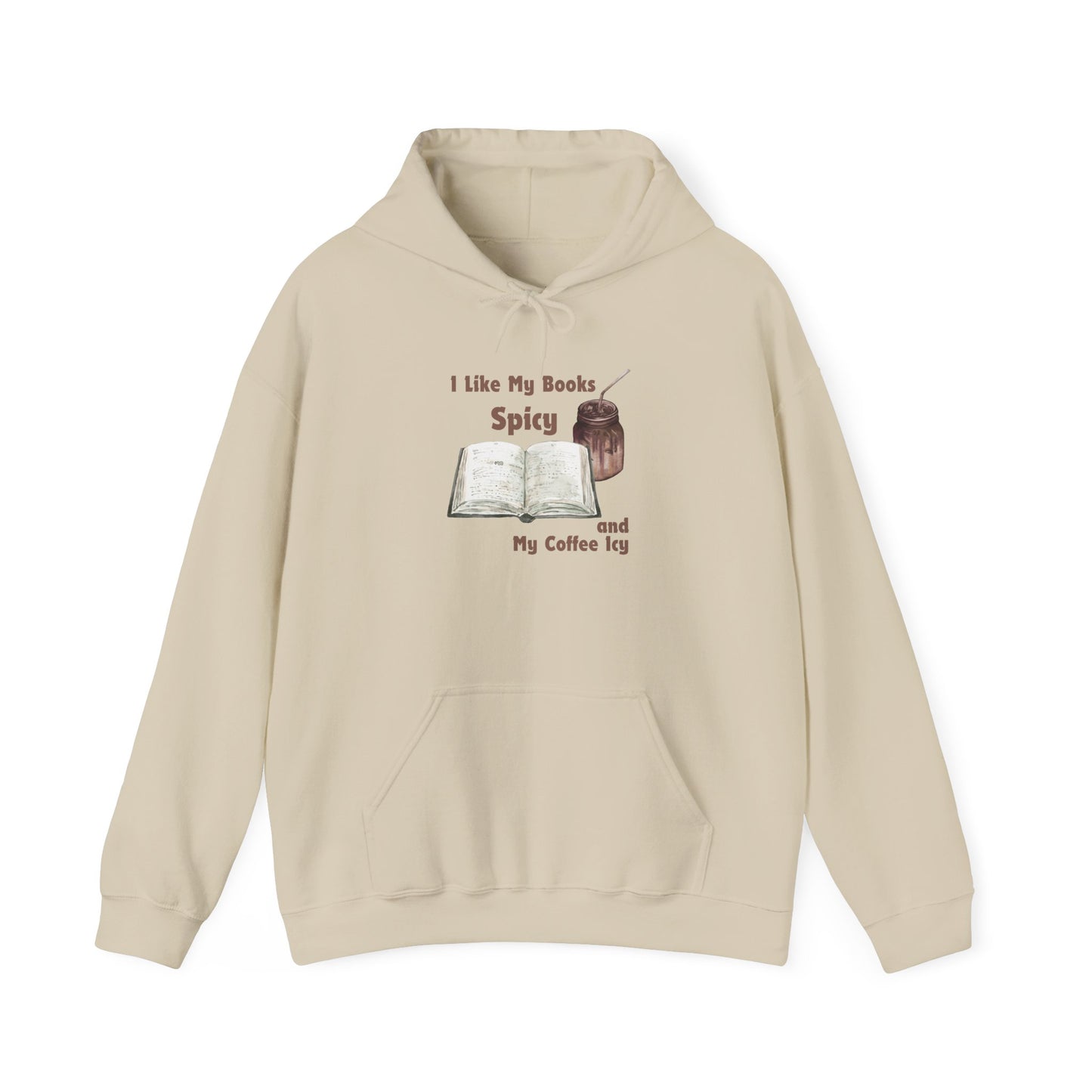 I Like My Books Spicy... Unisex Hooded Sweatshirt with Library Design, Cozy Literature Hoodie for Book Lovers, Perfect Gift for Readers, Literary [...]