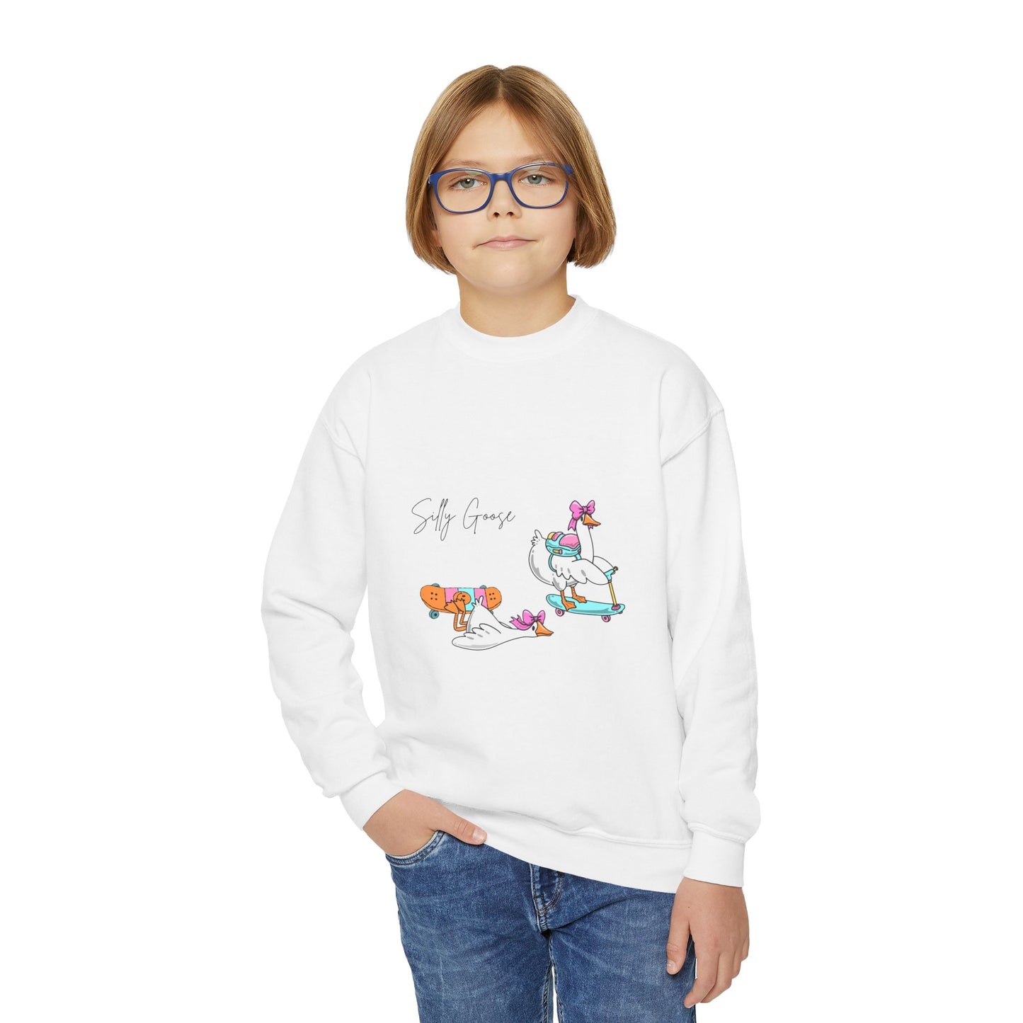 Silly Goose, Youth Crewneck Sweatshirt