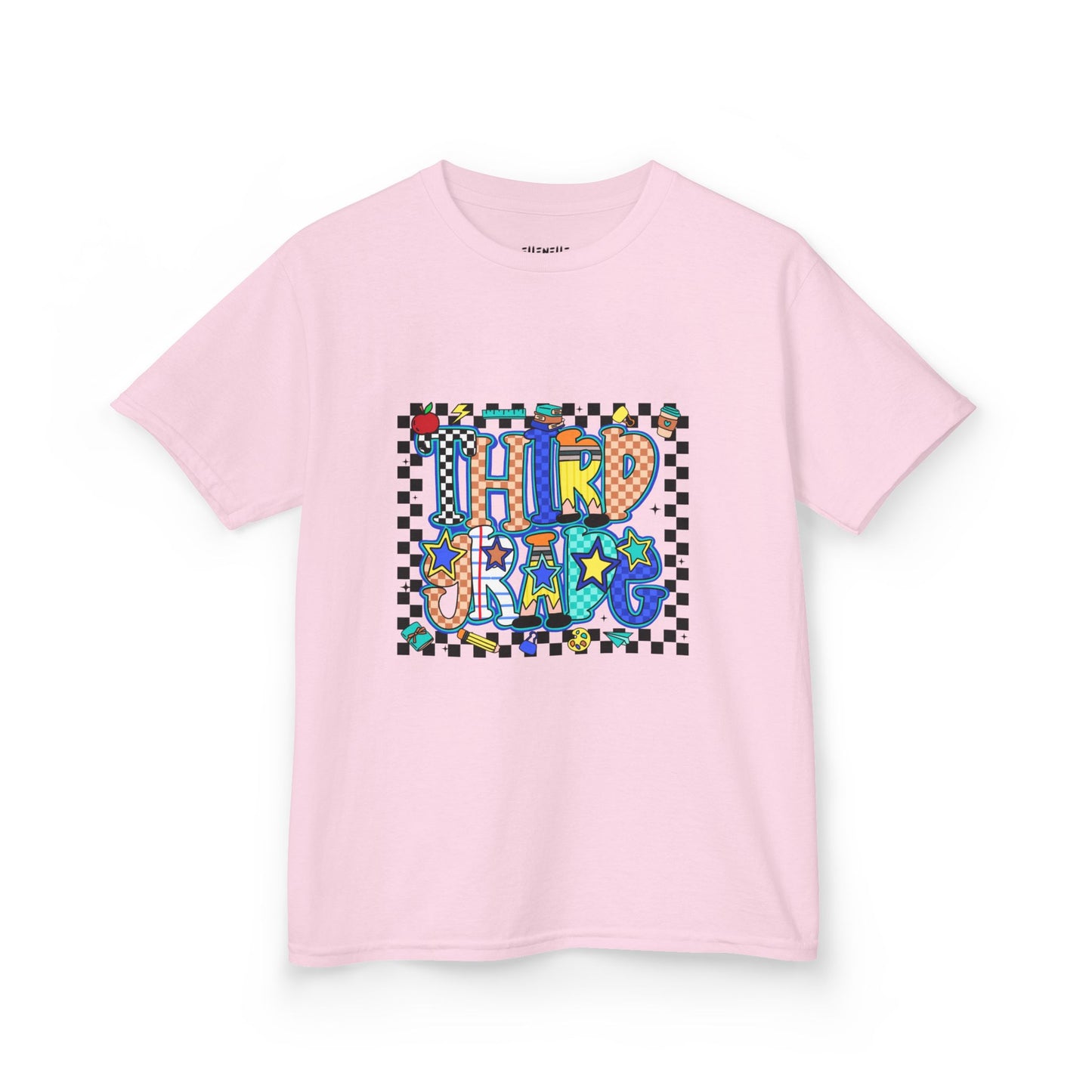 Third Grade T‑Shirt — Checkerboard Back-to-School Tee