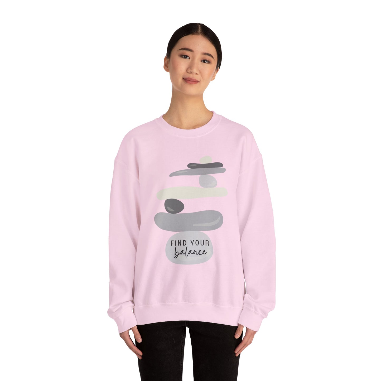 Find Your Balance Empowering Unisex Crewneck Sweatshirt, Affirmation Apparel, Motivational Gift, Cozy Self-Care Clothing, Inspirational Wear