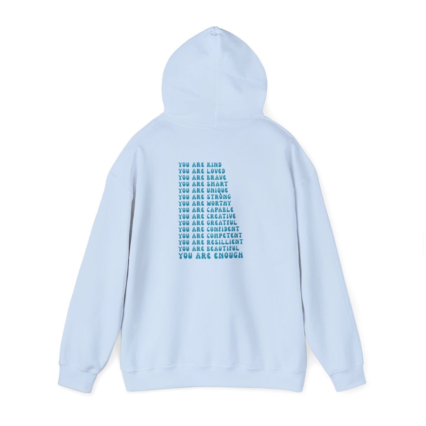 You Are Enough Motivational Hoodie, Unisex Sweatshirt, Casual Comfort Wear, Gift for Teens, Inspirational Clothing, Everyday Hoodie