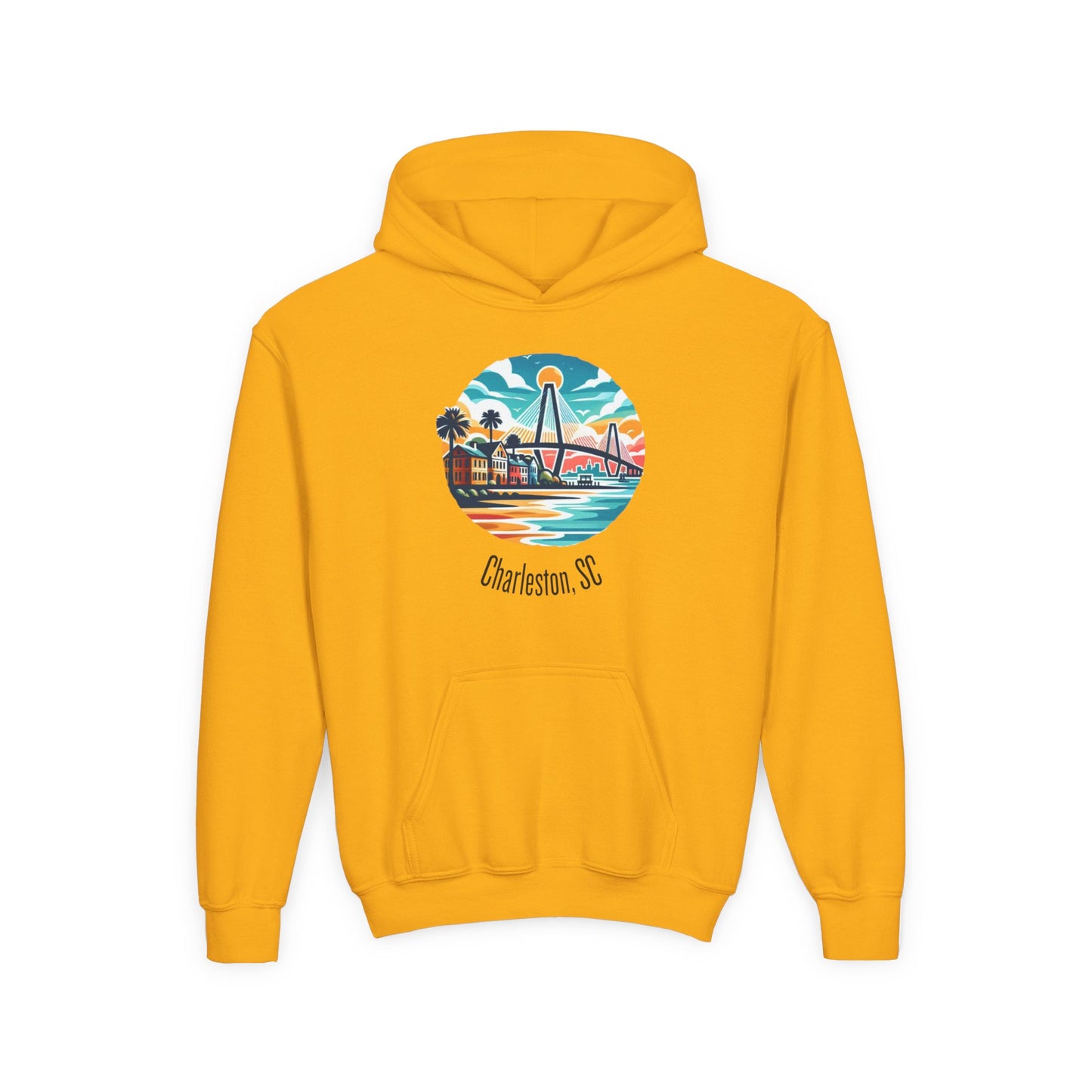 Charleston SC Youth Hoodie, Beachy Sweatshirt, Kids Summer Apparel, Travel Souvenir, Gift for Young Explorers