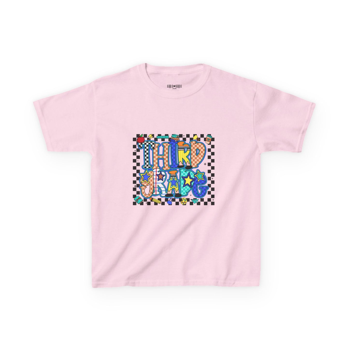 Third Grade T‑Shirt — Checkerboard Back-to-School Tee