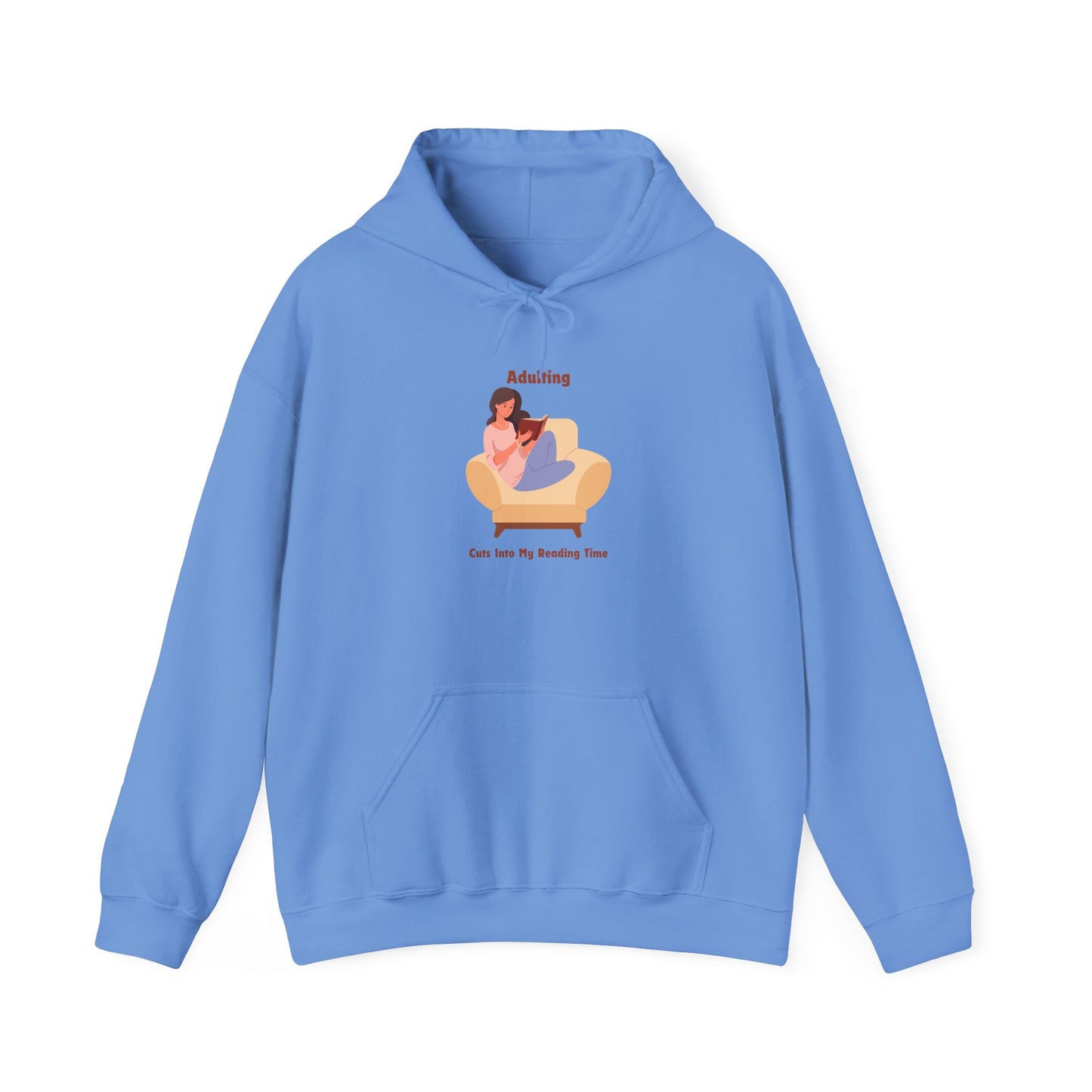 Adulting Cuts into My Reading Time Unisex Hooded Sweatshirt with Library Design, Cozy Literature Hoodie for Book Lovers, Perfect Gift for Readers, Literary [...]
