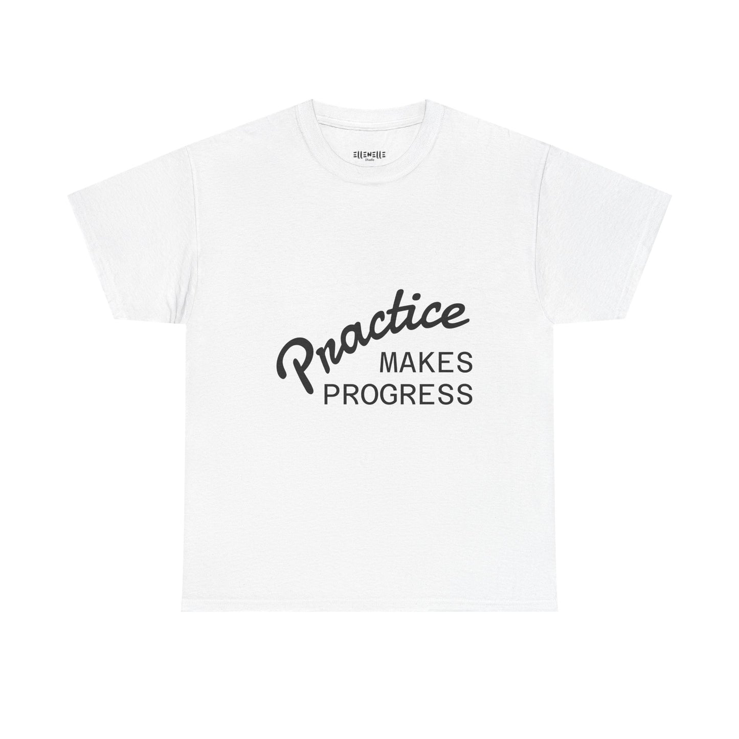 Unisex Heavy Cotton Tee with 'Practice Makes Progress'