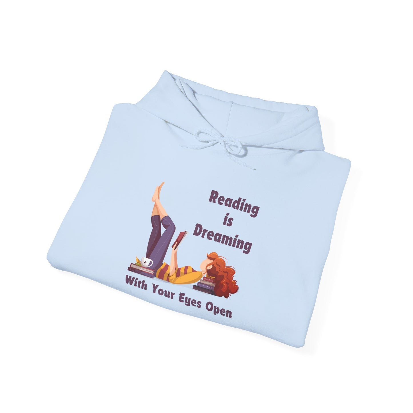 Reading is Dreaming With My Eyes Open... Unisex Hooded Sweatshirt with Library Design, Cozy Literature Hoodie for Book Lovers, Perfect Gift for Readers, Literary [...]