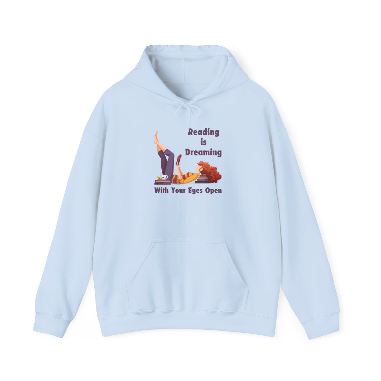 Reading is Dreaming With My Eyes Open... Unisex Hooded Sweatshirt with Library Design, Cozy Literature Hoodie for Book Lovers, Perfect Gift for Readers, Literary [...]