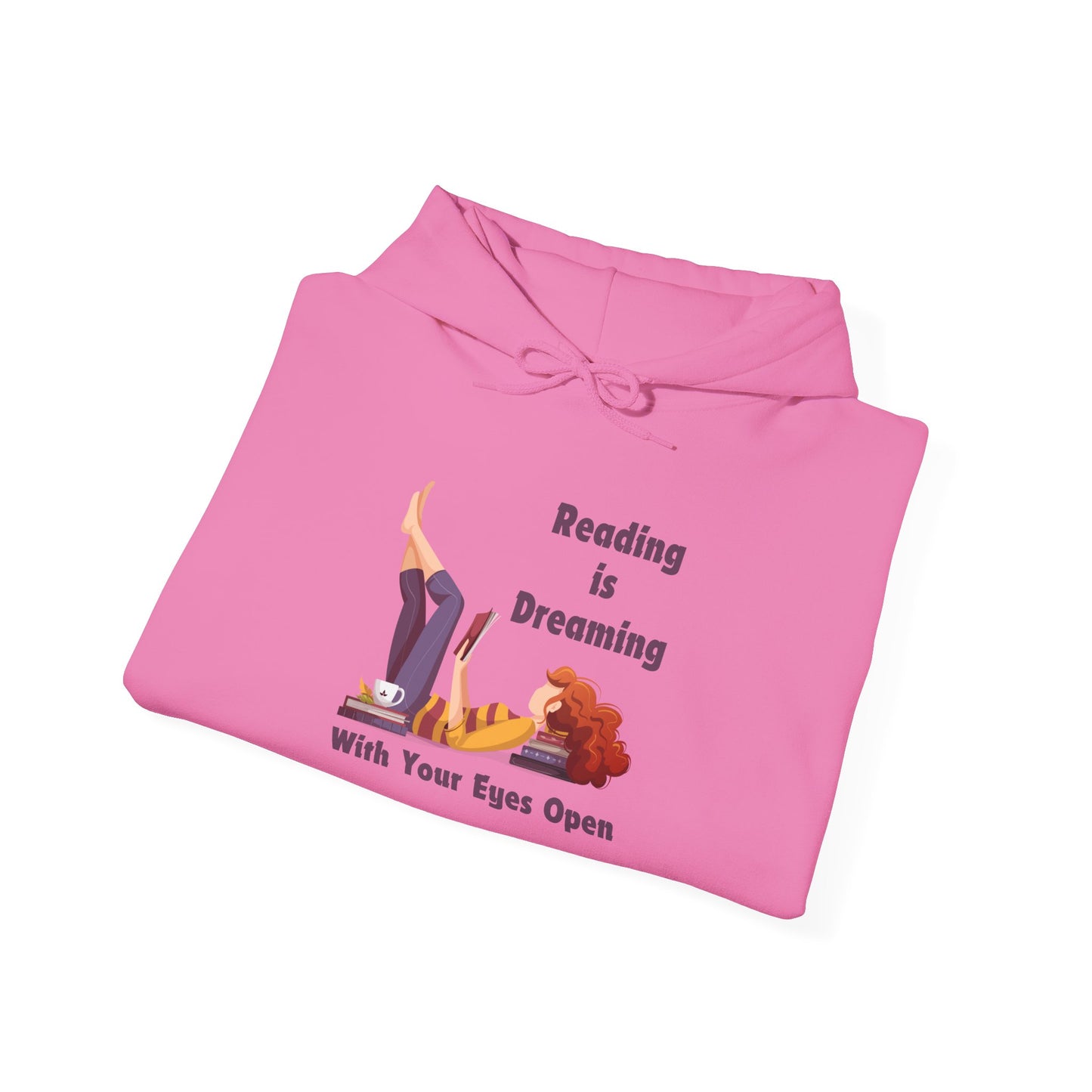 Reading is Dreaming With My Eyes Open... Unisex Hooded Sweatshirt with Library Design, Cozy Literature Hoodie for Book Lovers, Perfect Gift for Readers, Literary [...]