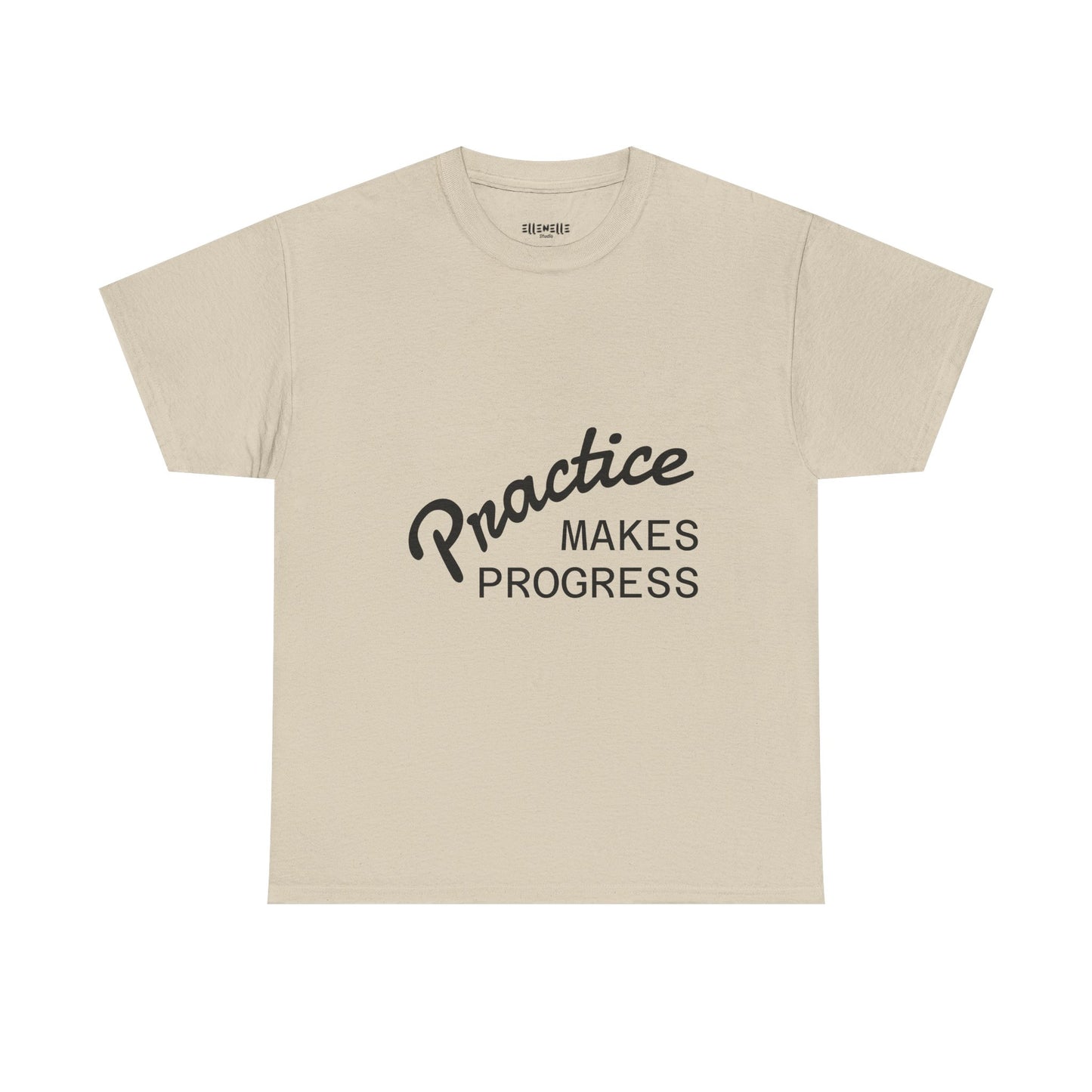 Unisex Heavy Cotton Tee with 'Practice Makes Progress'