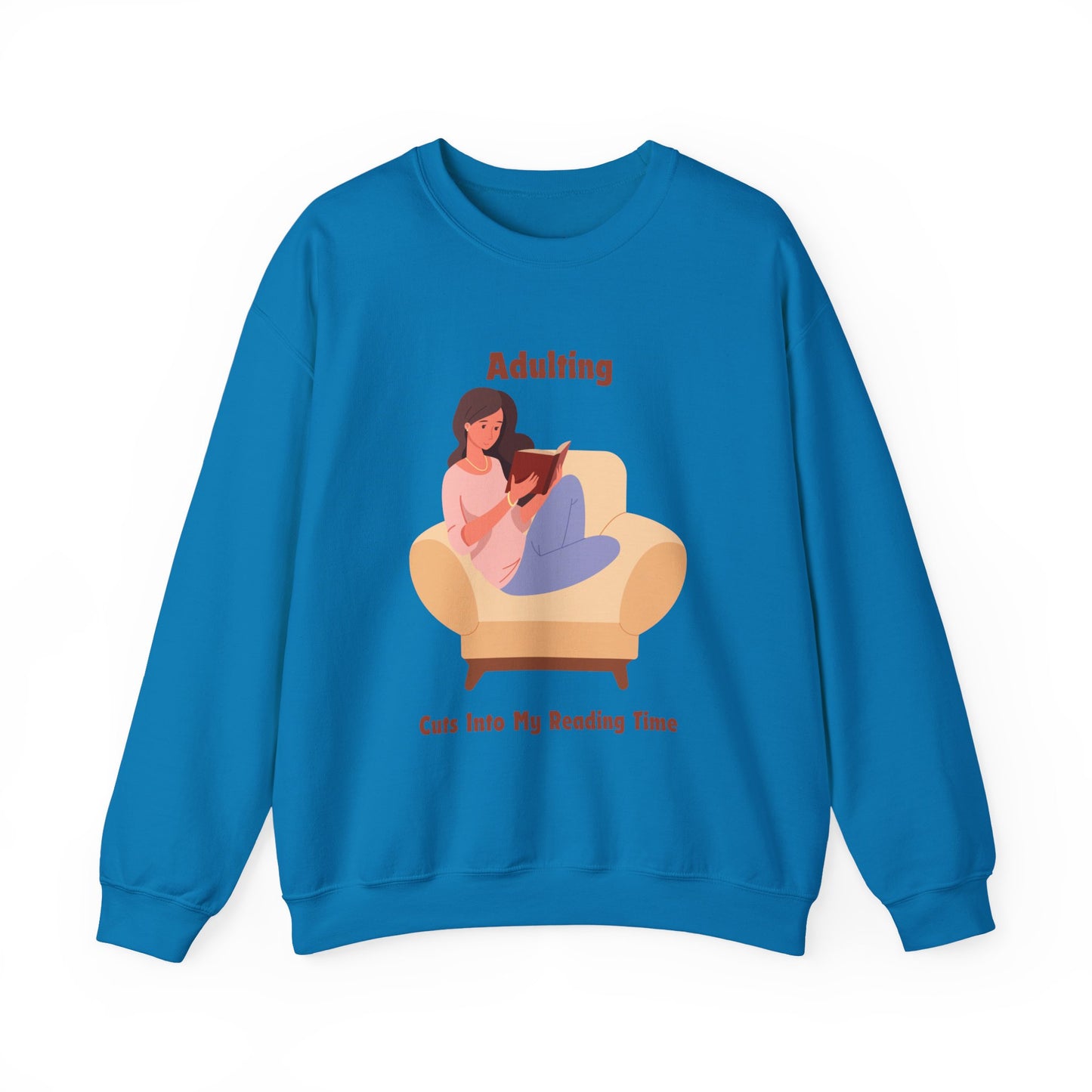 Adulting Cuts into My Reading Time Sweatshirt, Perfect Gift for Book Lovers, Literary Apparel, Cozy Reading Gift, Cute Bookworm Crewneck