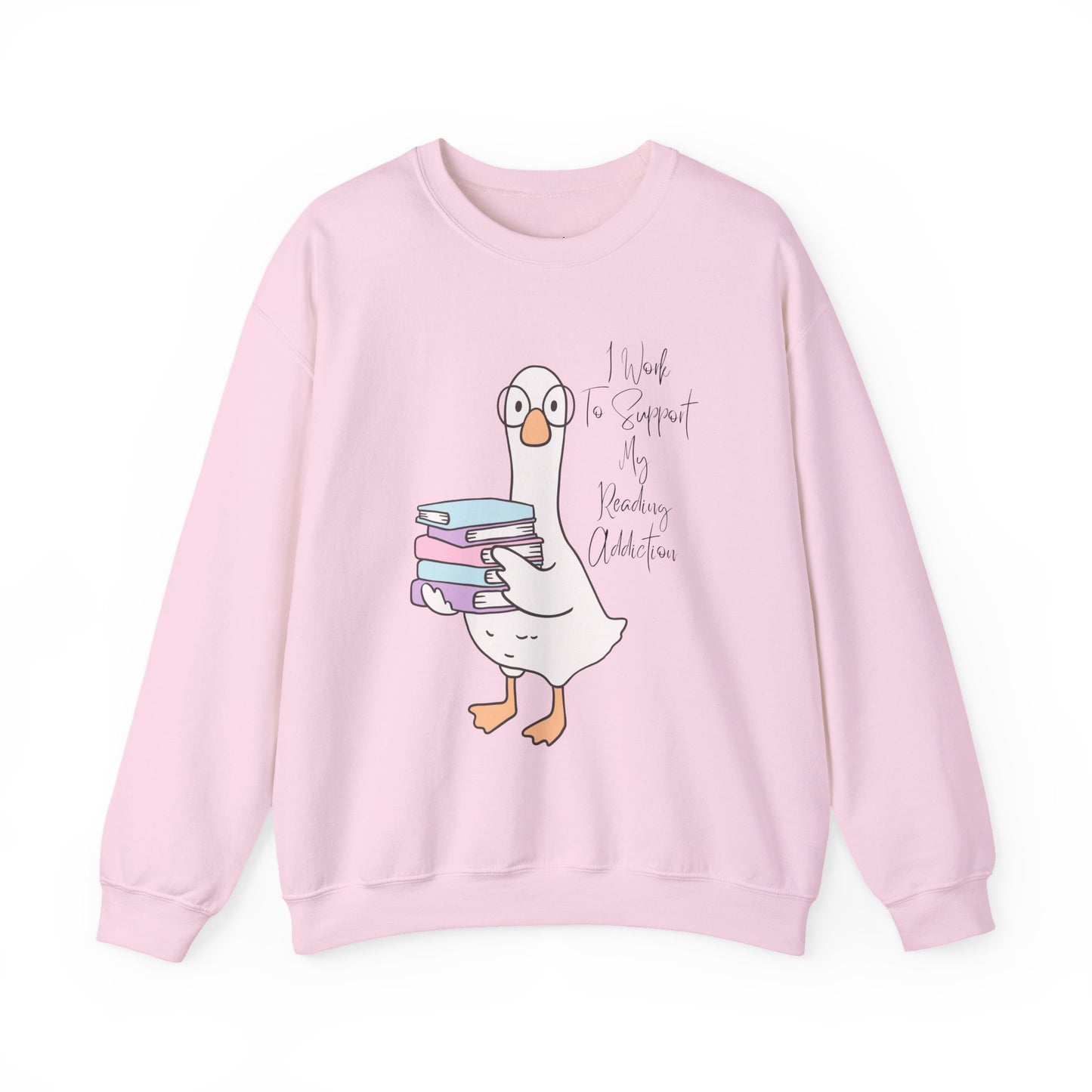I Work to Support My Reading Addiction Sweatshirt, Perfect Gift for Book Lovers, Literary Apparel, Cozy Reading Gift, Cute Bookworm Crewneck