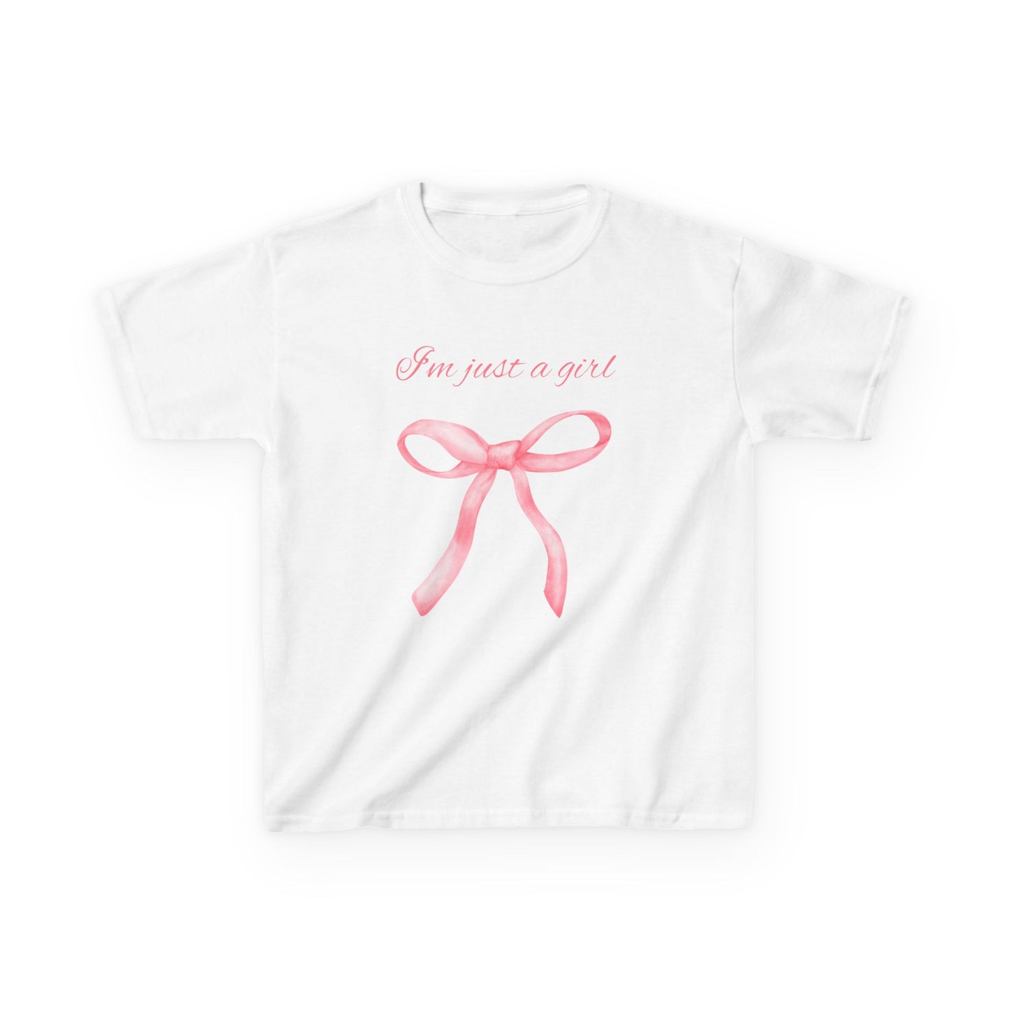 I'm Just a Girl Cute Girls' Tee with Bow Design, Adorable Gift for Kids, Perfect for Birthdays and Everyday Wear, Playful and Stylish T-Shirt